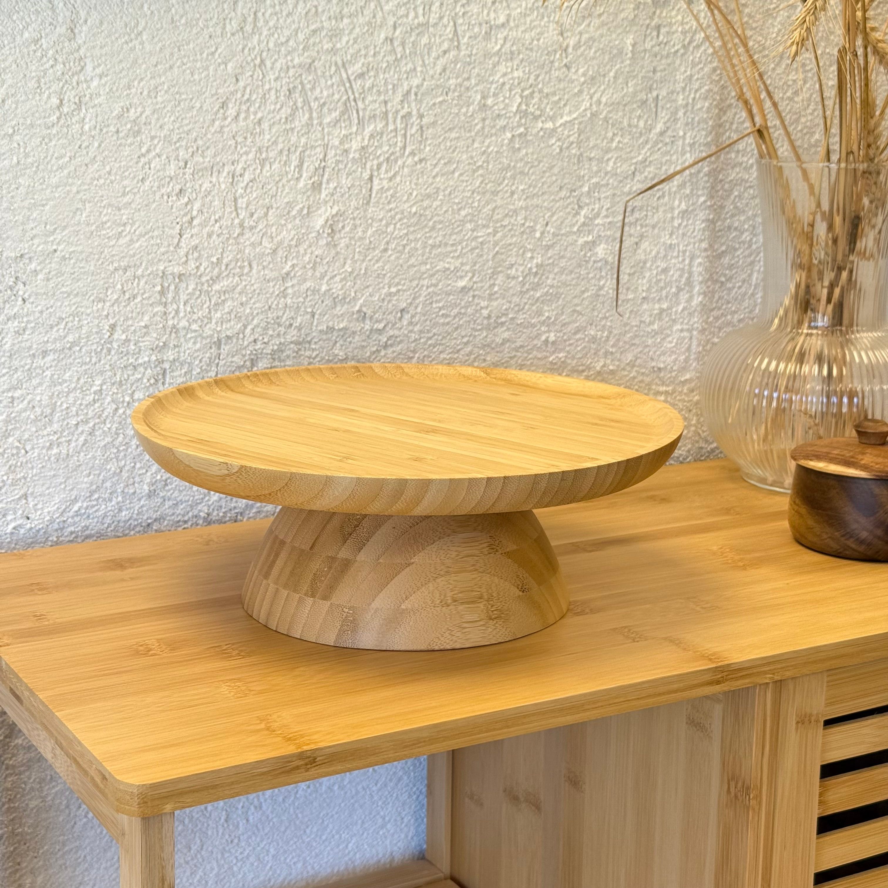 Bambu Yuvarlak Ayaklı Sunumluk 28 cm 