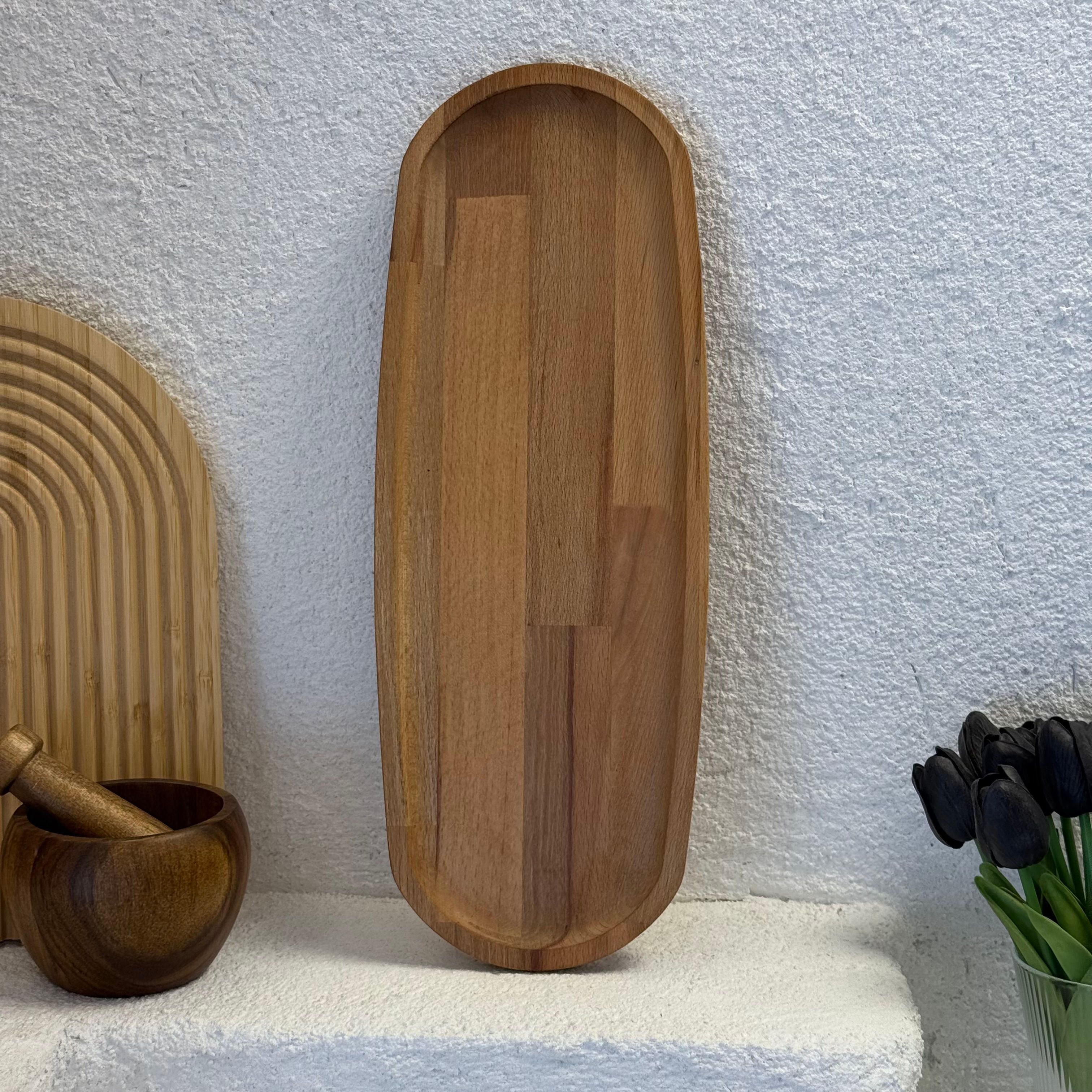 Oval Büyük Boy Stand Ahşap 44x16,5 cm 