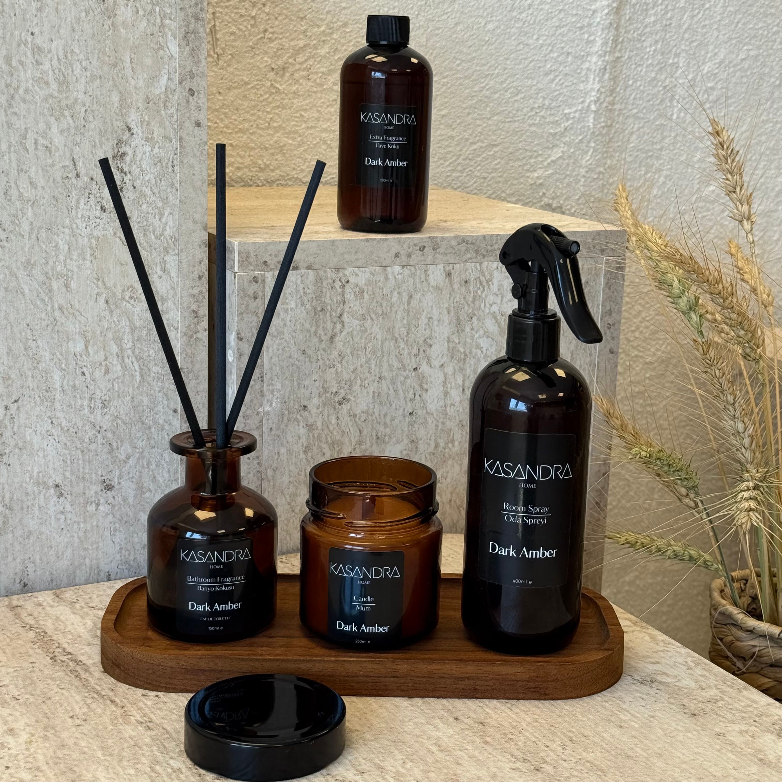 Kasandra Home Pinterest Banyo Set 5 Parça Dark Amber Kokulu (SİYAH)
