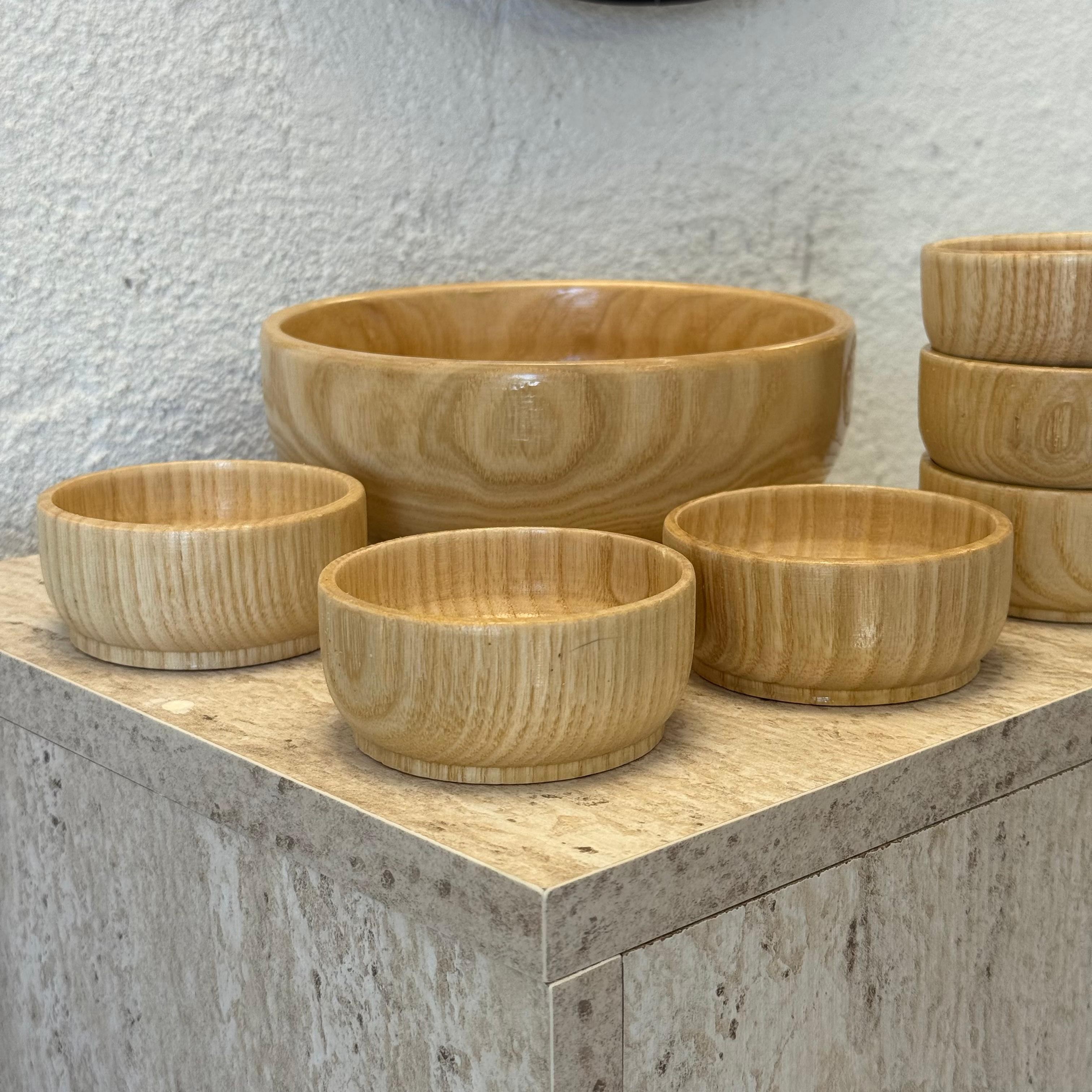 Mywood 7 Parça Özel Ahşap Çerezlik Set (Açık)