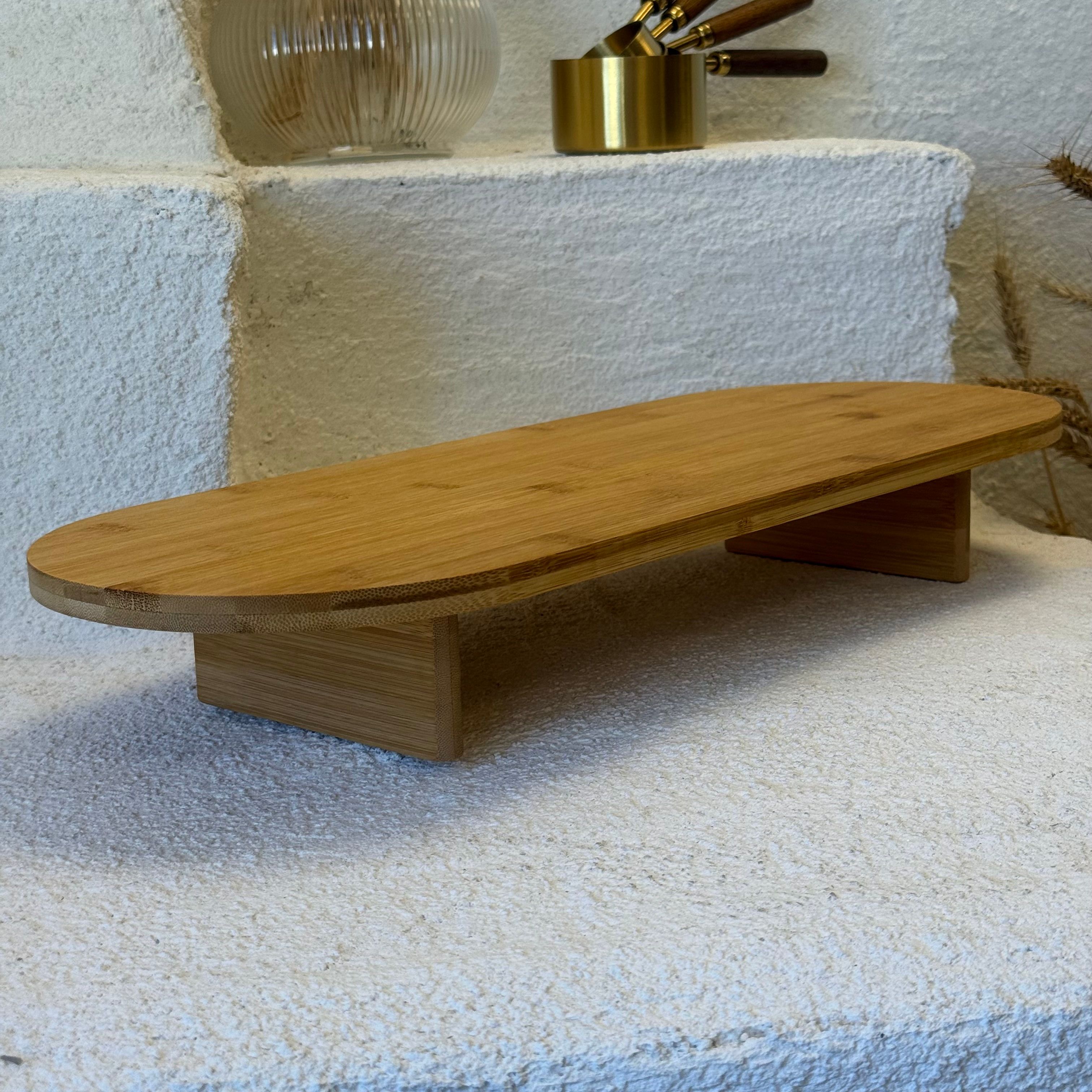 Bambu Ayaklı Oval Sunumluk Büyük Boy 50x20x7 cm 