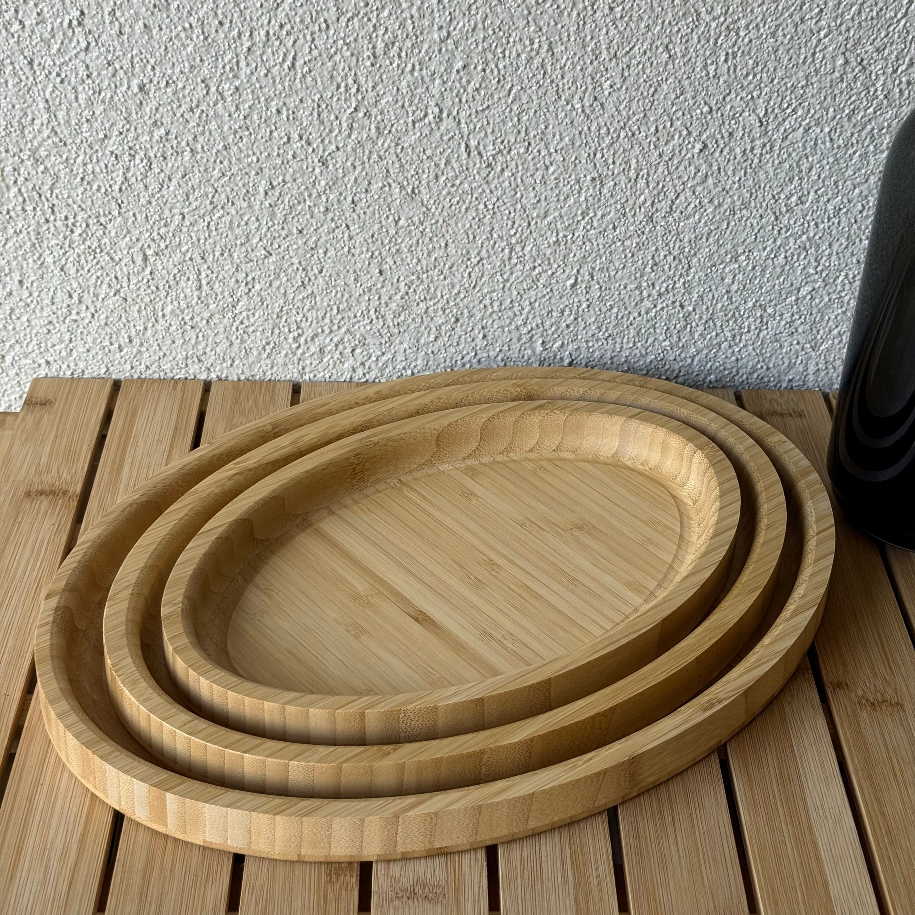 Leonardo Bambu 3 Boy Bambu Oval Tepsi Seti 