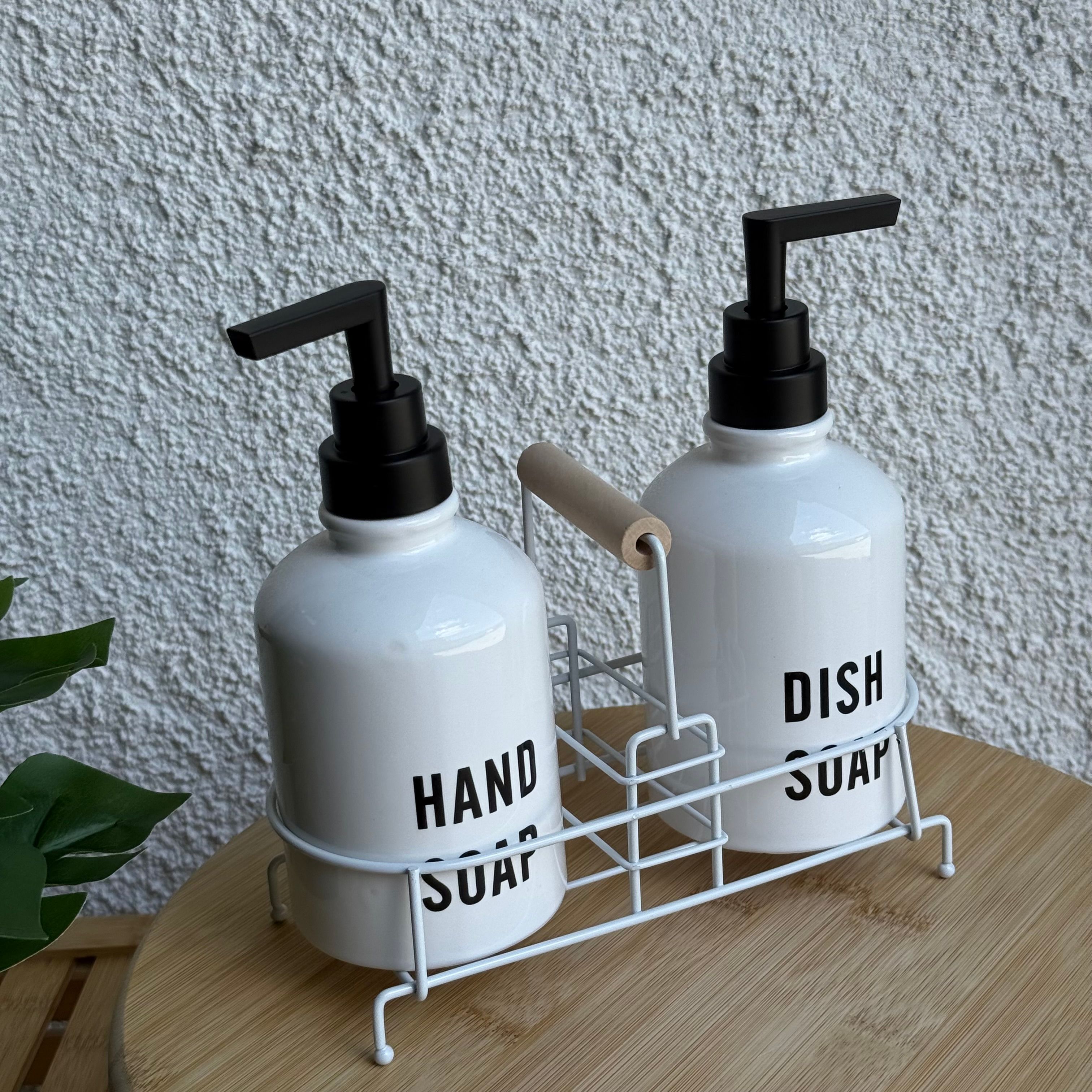 Tonish Standlı Sıvı Sabunluk Seti Beyaz 