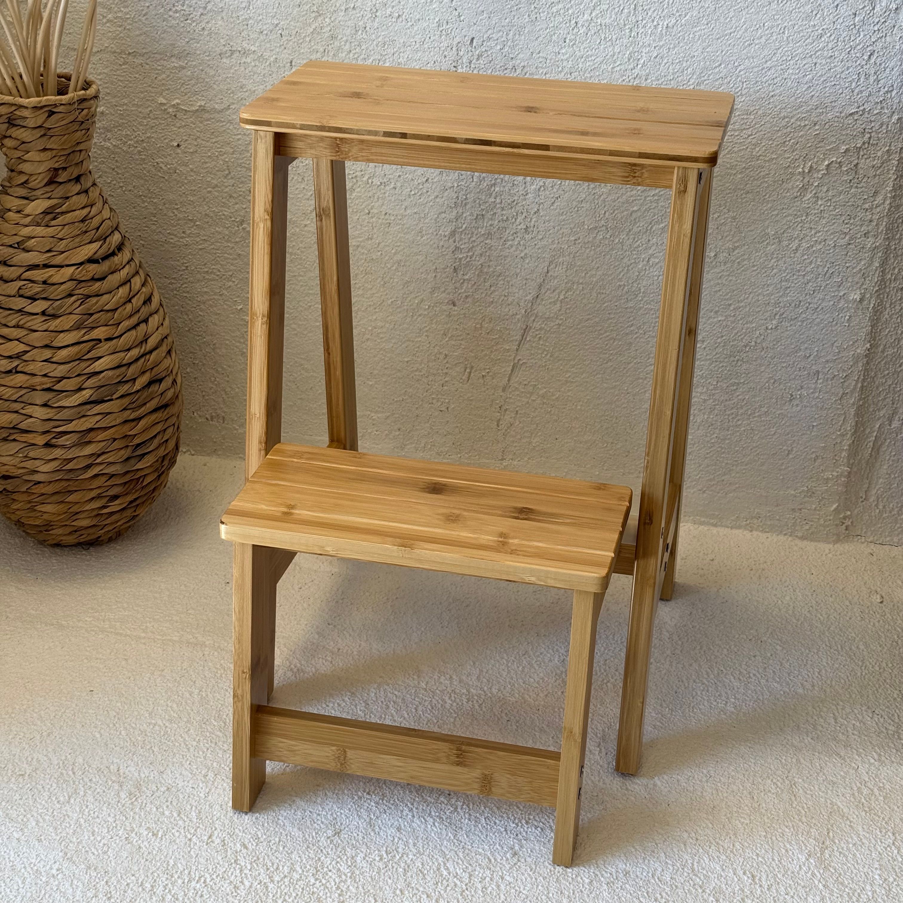 İKAE Bambu Mutfak Banyo Merdiveni (A Kalite) 53x38x48 cm 