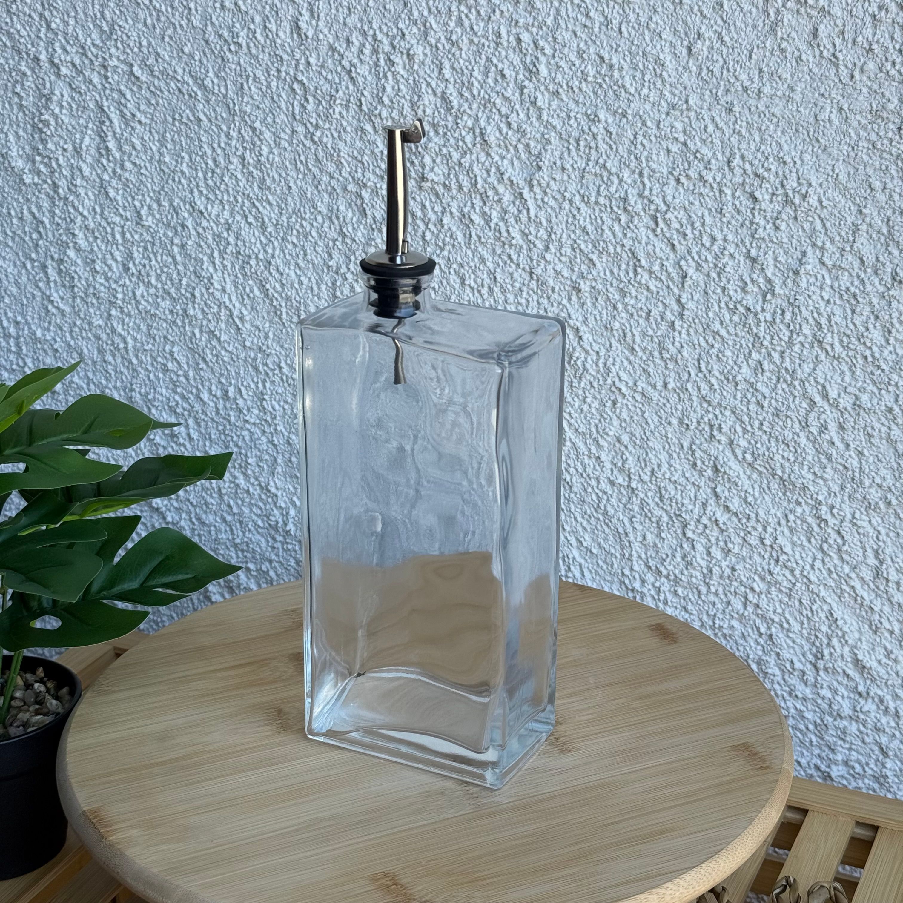Barotti Dikdörtgen Cam Yağdanlık 750 ML Gümüş 