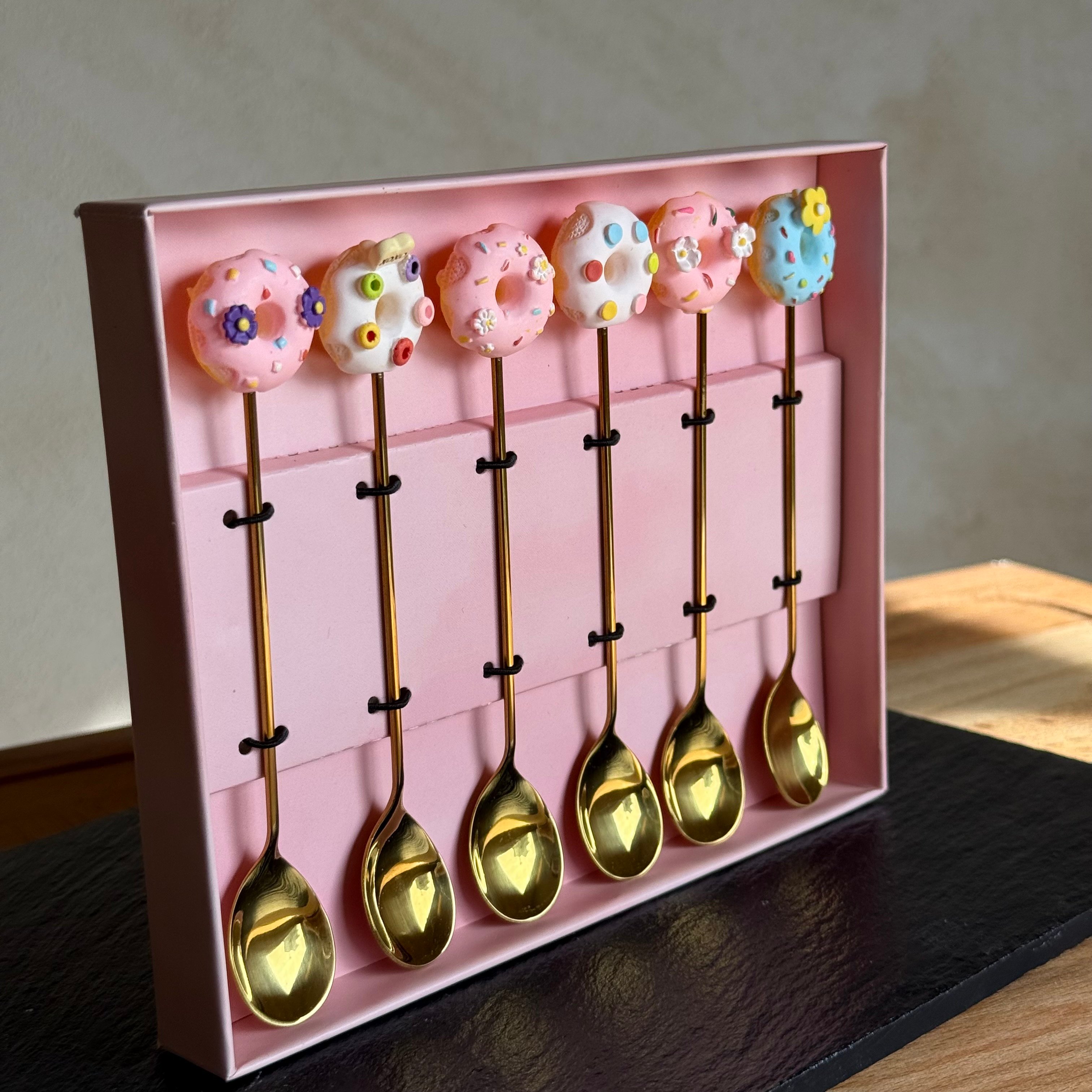 XoXo 6 Lı Tatlı Kaşık Seti Gold 14 cm