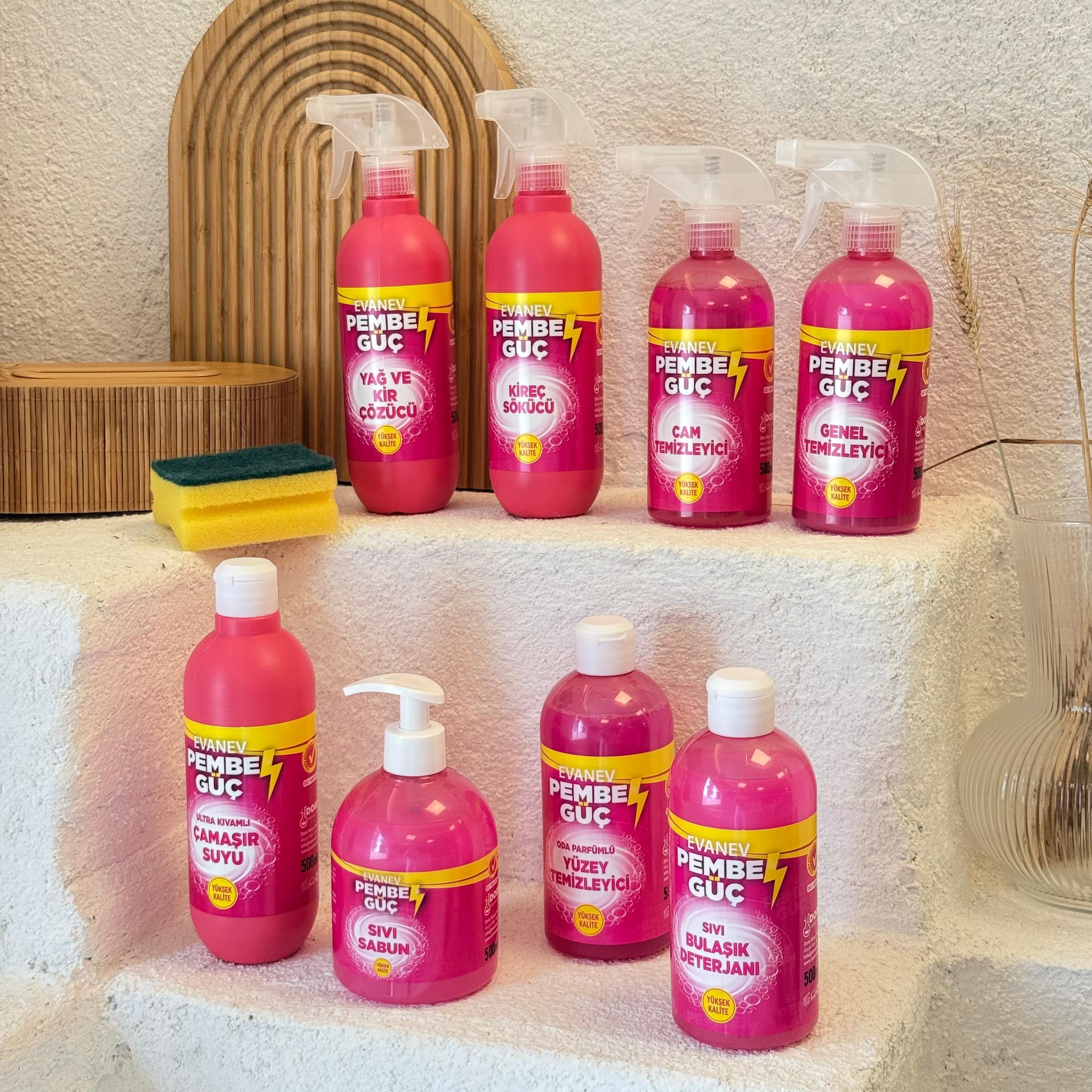 Pembe Güç, Tüm Temizlik Setin Bir Arada, A Kalite Süper Fiyat (9 Parça Set)