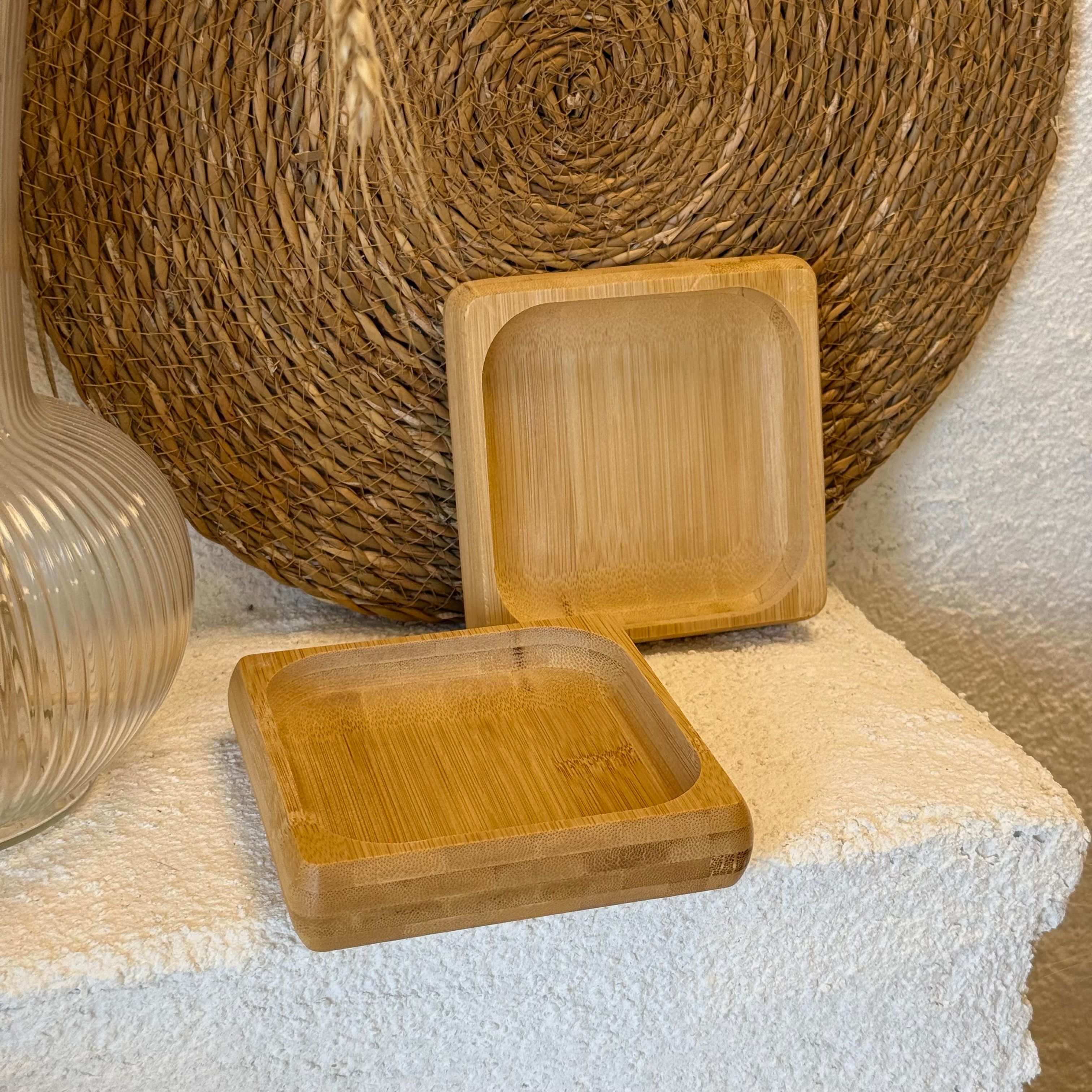 Eva Kare Büyük Boy Bambu Çerezlik 2 Adet 12x12 cm 
