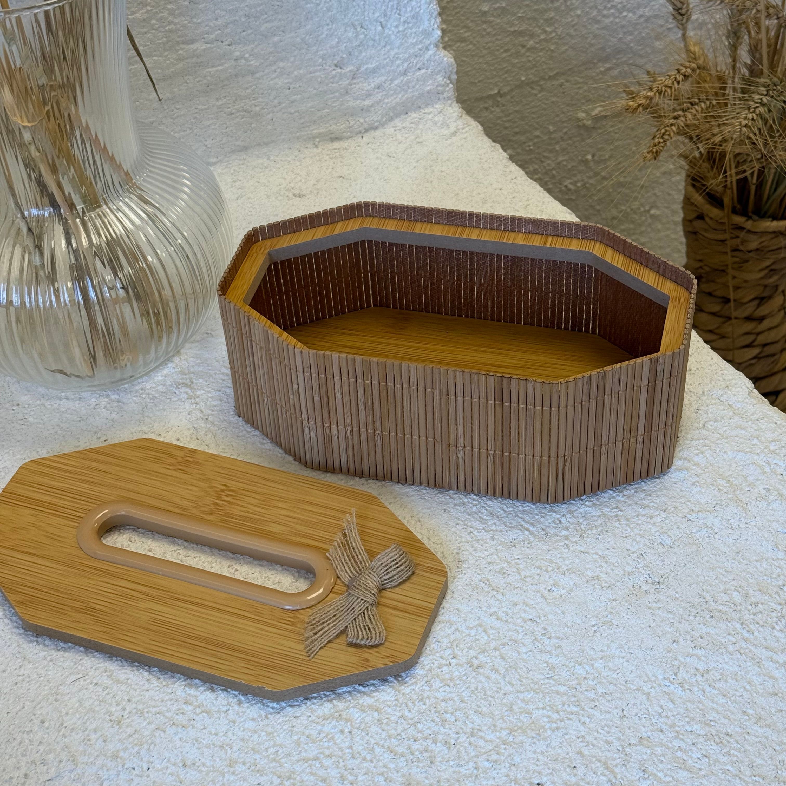 Amison Bambu Sekizgen Peçetelik 22x12x7,5 cm 