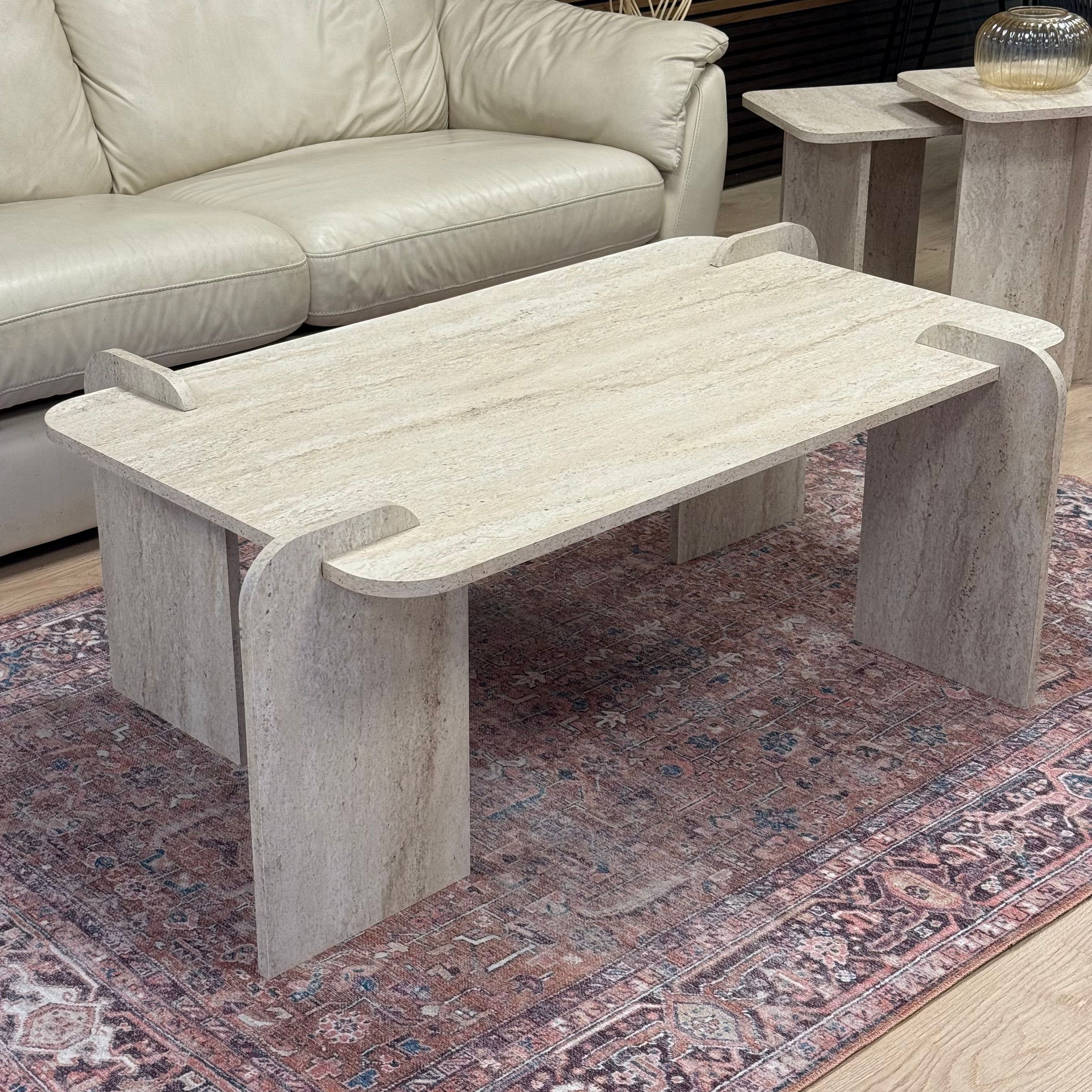 Pinterest, Traverten Desen, Büyük Boy, Orta Sehpa 120x70x46 cm (Lansman Fiyatı)
