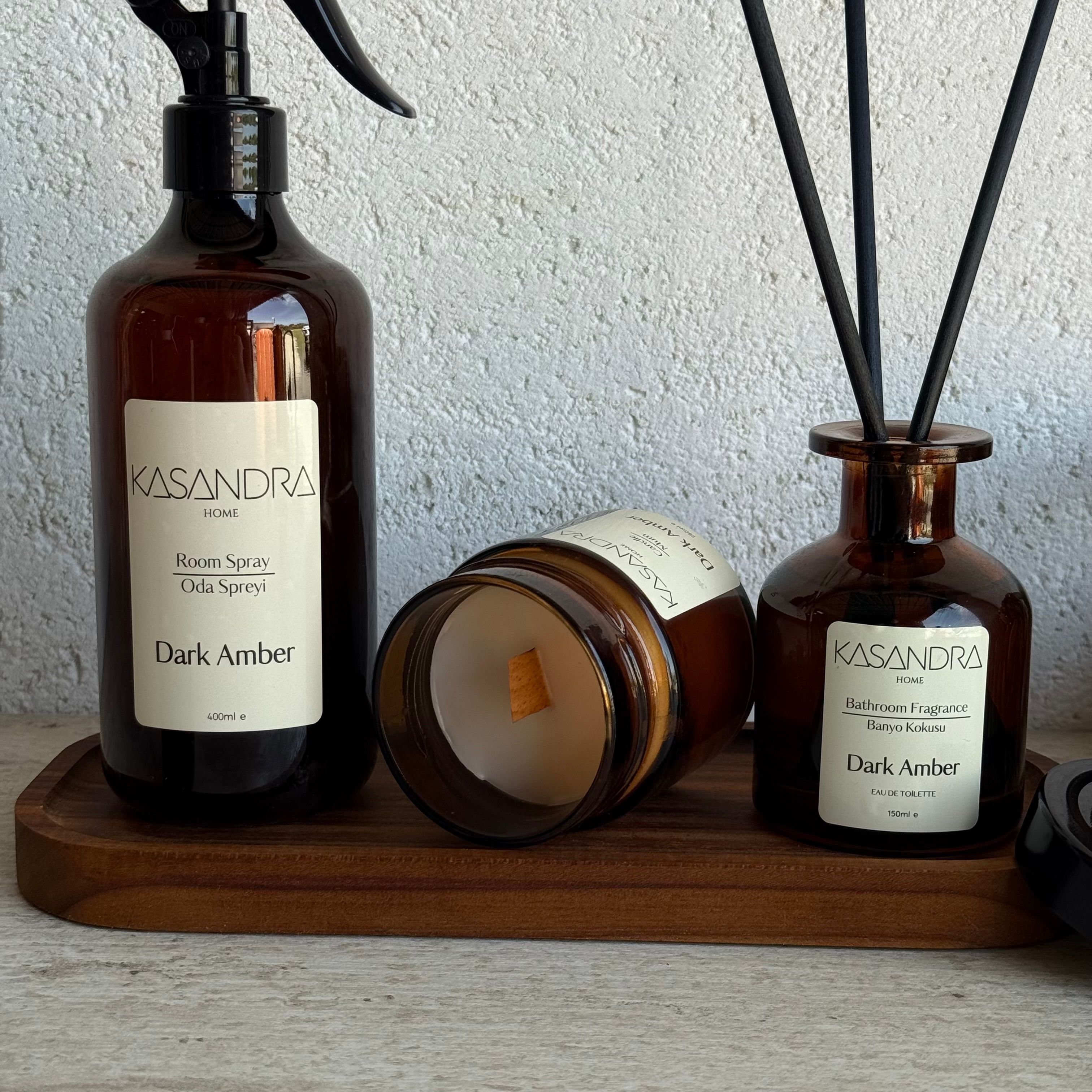 Kasandra Home Pinterest Banyo Set 5 Parça Dark Amber Kokulu (KRAFT-KREM)
