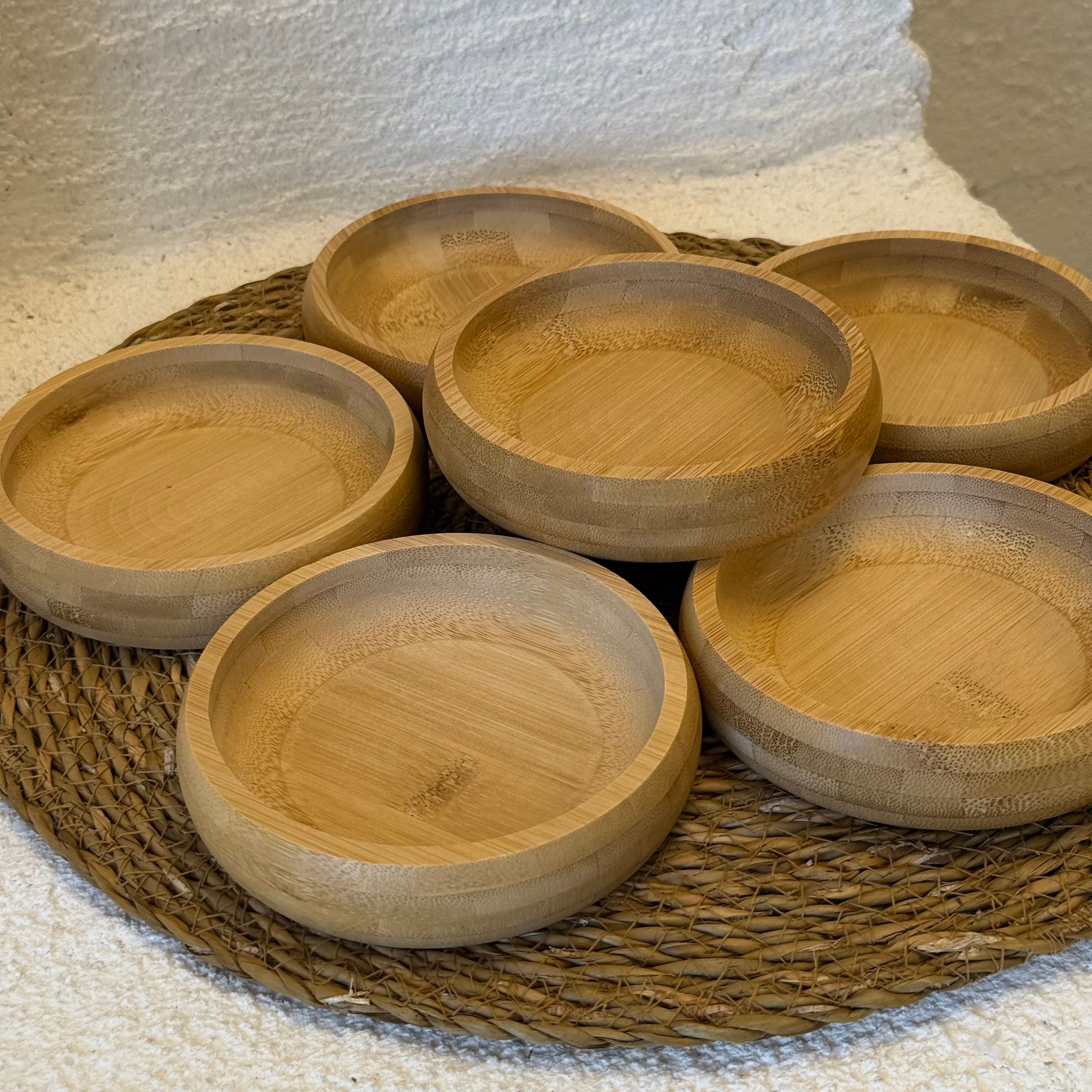Bambu Yuvarlak Çerezlik Kahvaltılık Seti 12x12x2,5 cm 
