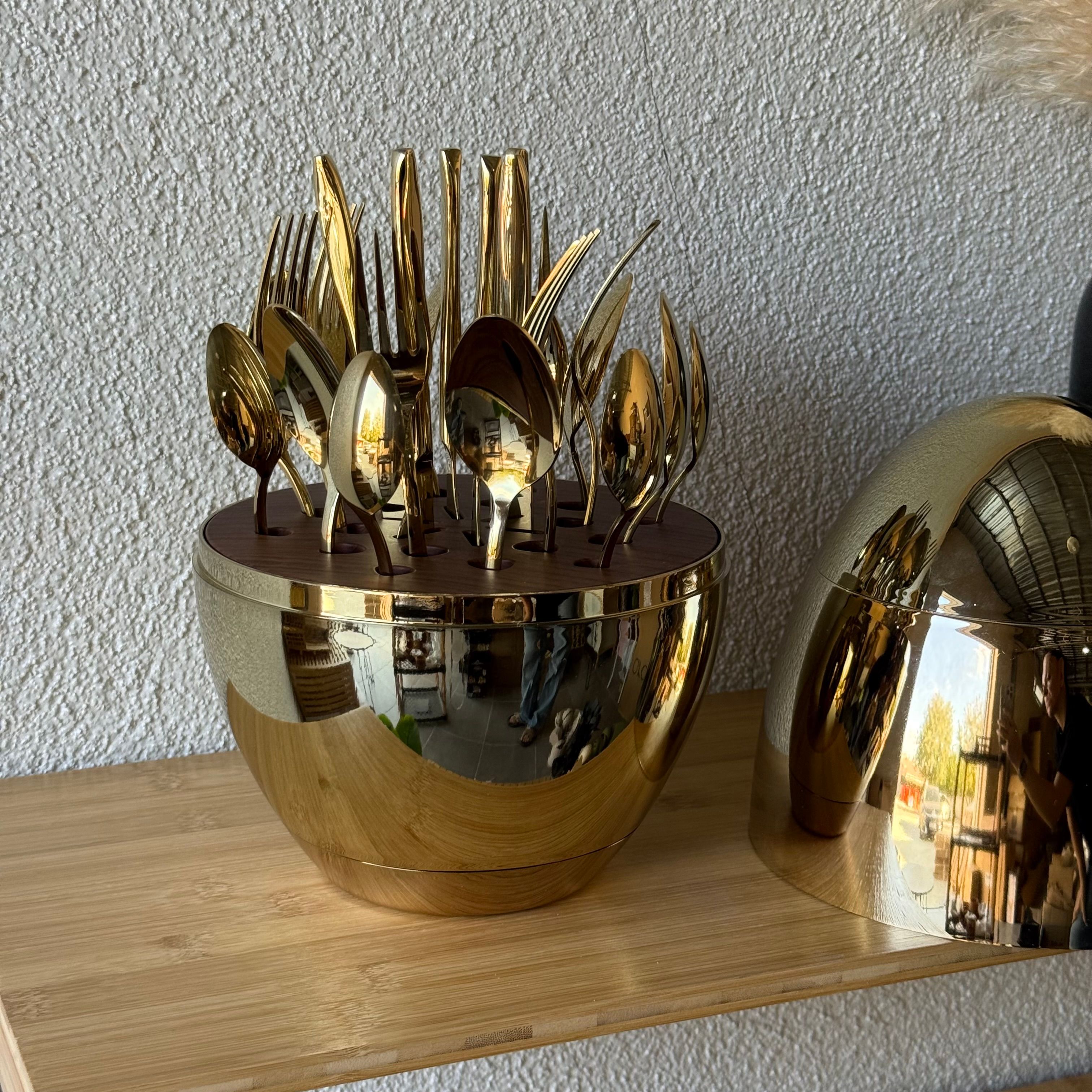 Egg Gold Çatal Kaşık Bıçak Seti 24 Parça 