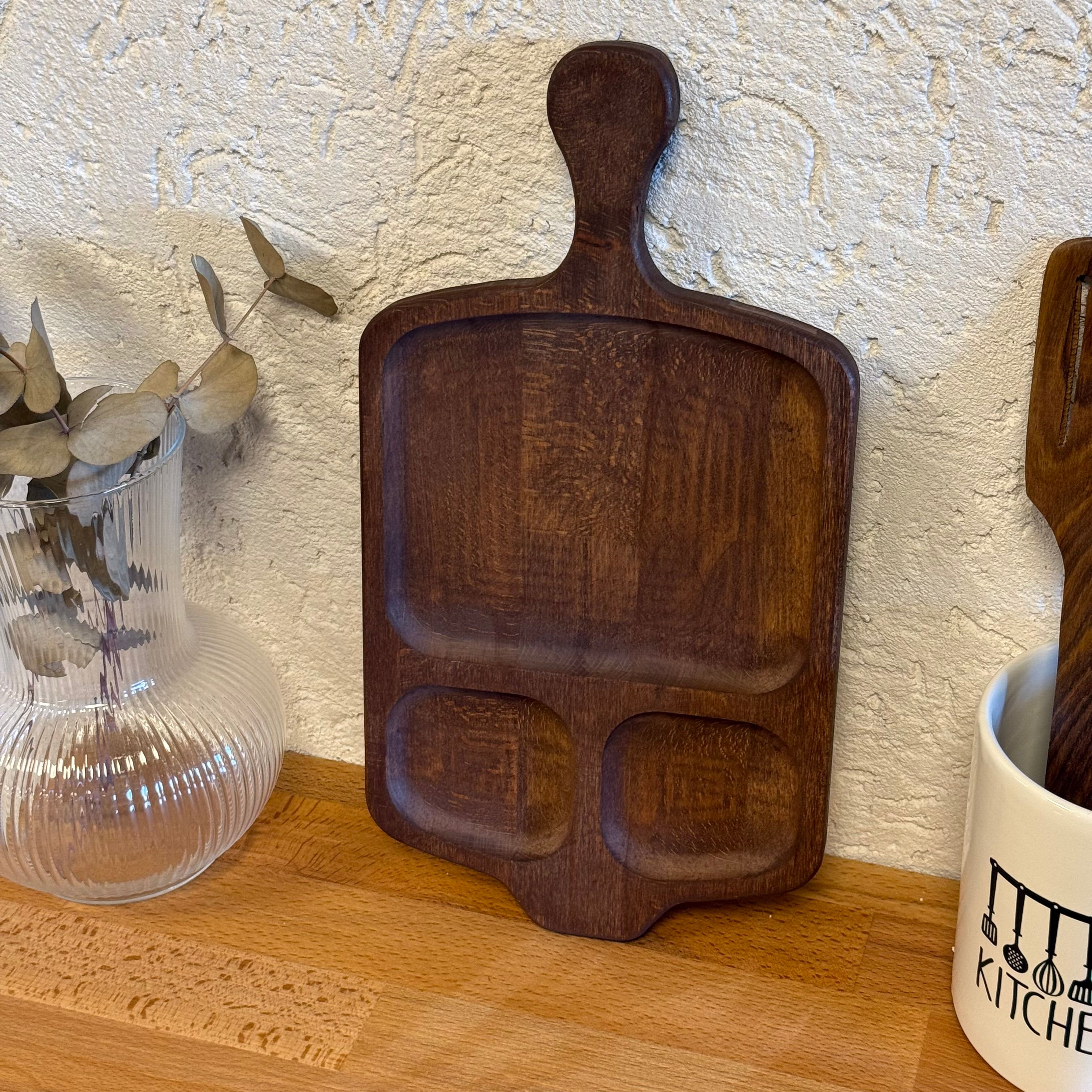 Miron Saplı Uzun Ahşap Sunum Tabağı 38 x 20 cm 