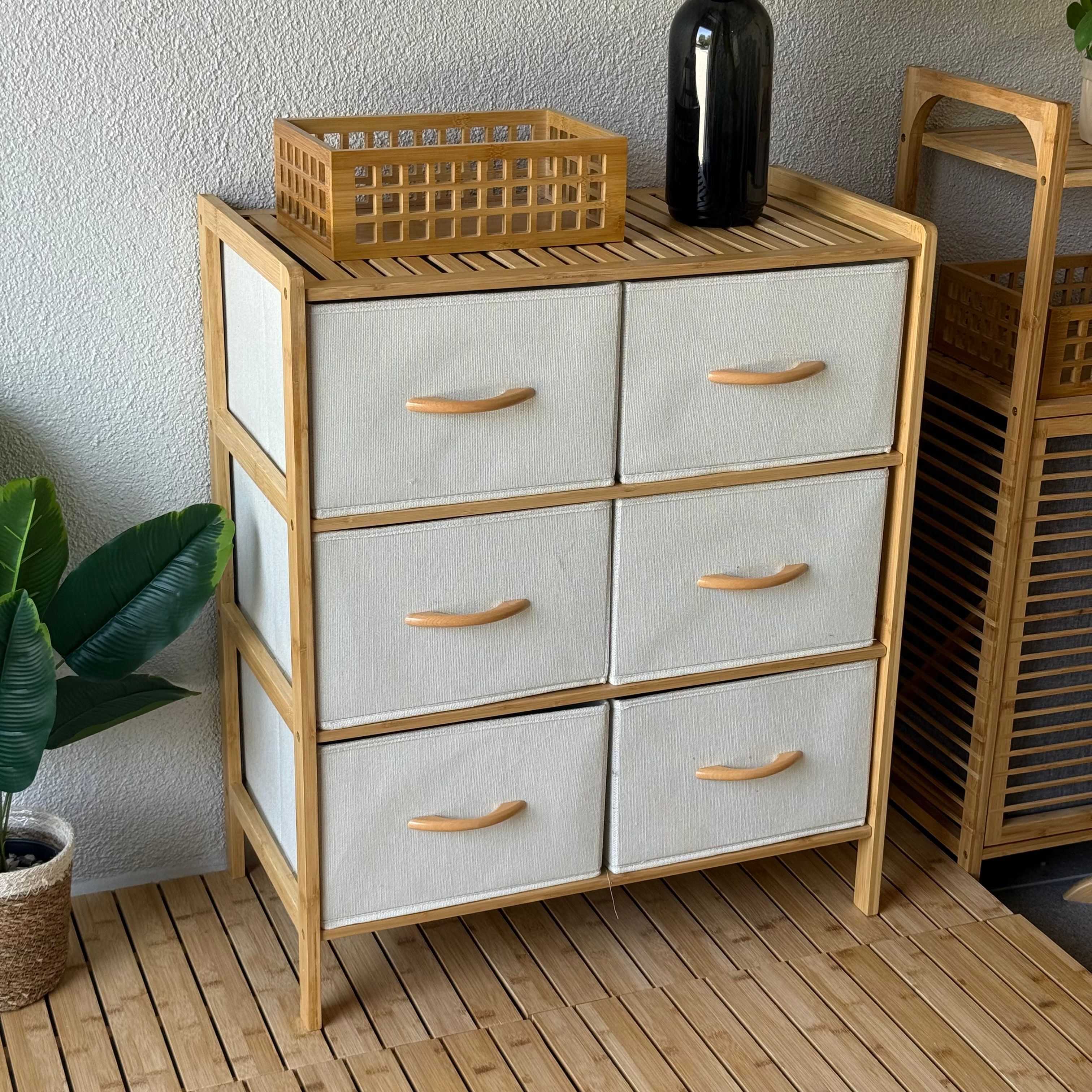 Rima Bez Çekmeçeli Bambu Raf 78,5x35x66 cm (model:9196)