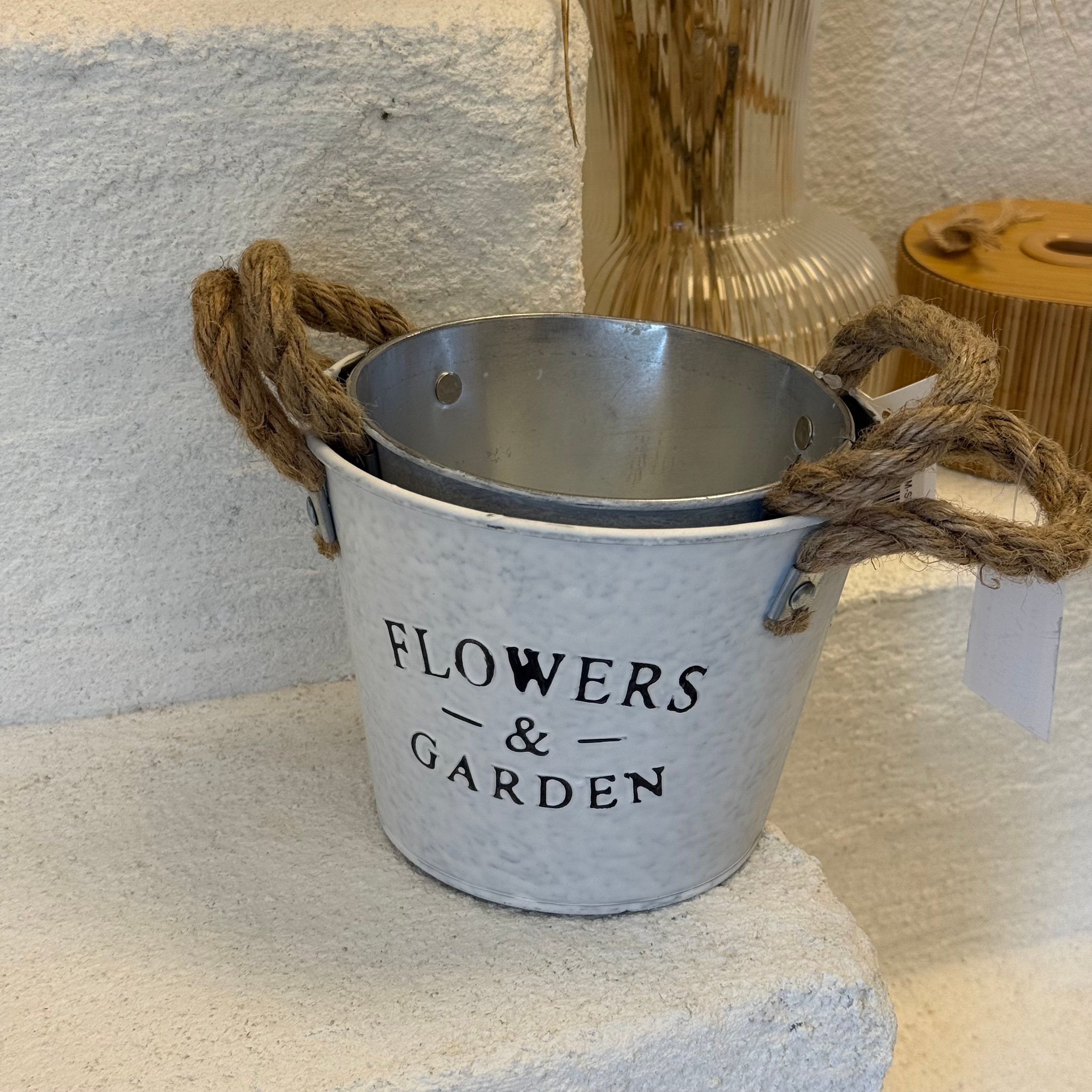 Flowers Garden İki Boy Saksı Gri 