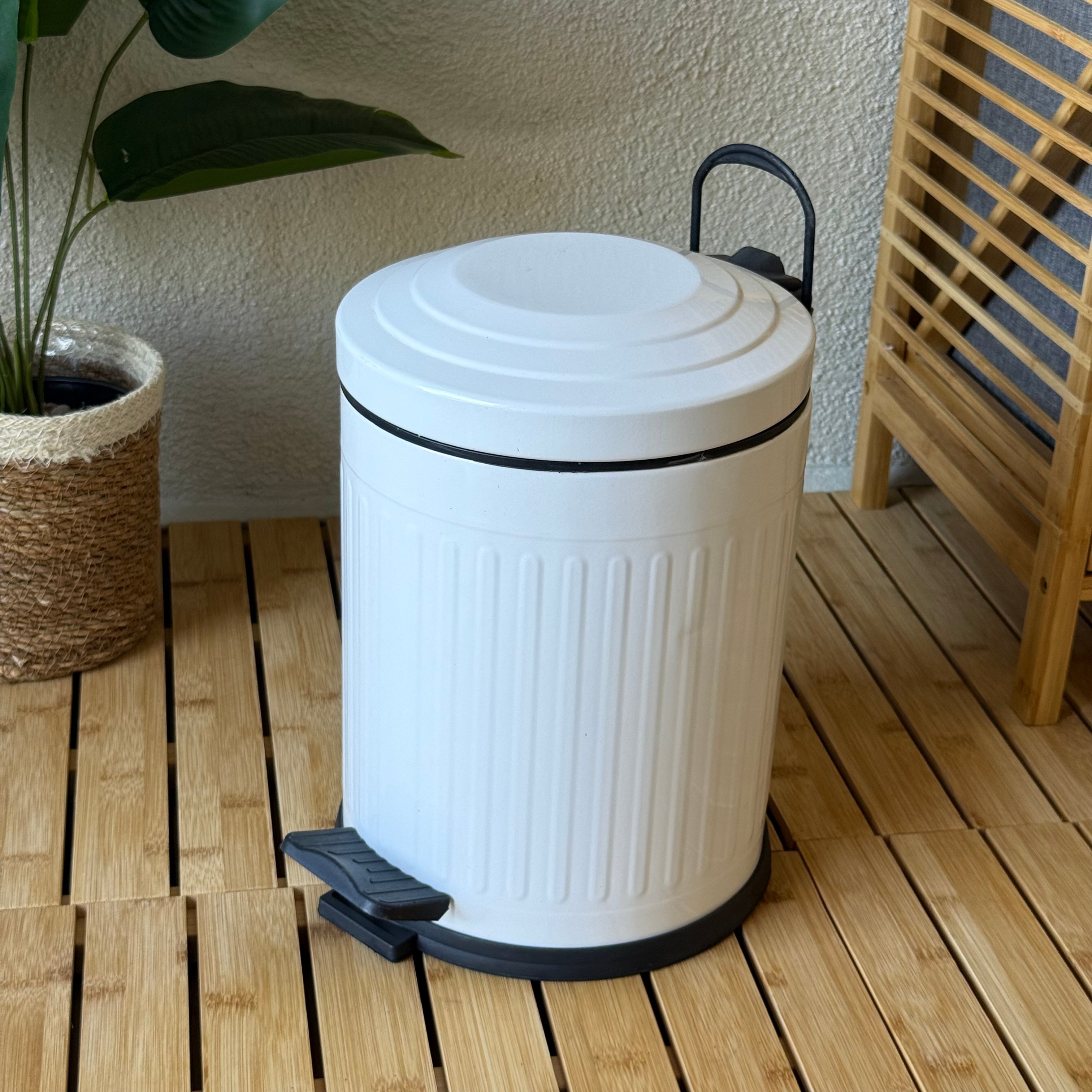 ZRA Vintage Çöp Kovası 5 Litre Beyaz 