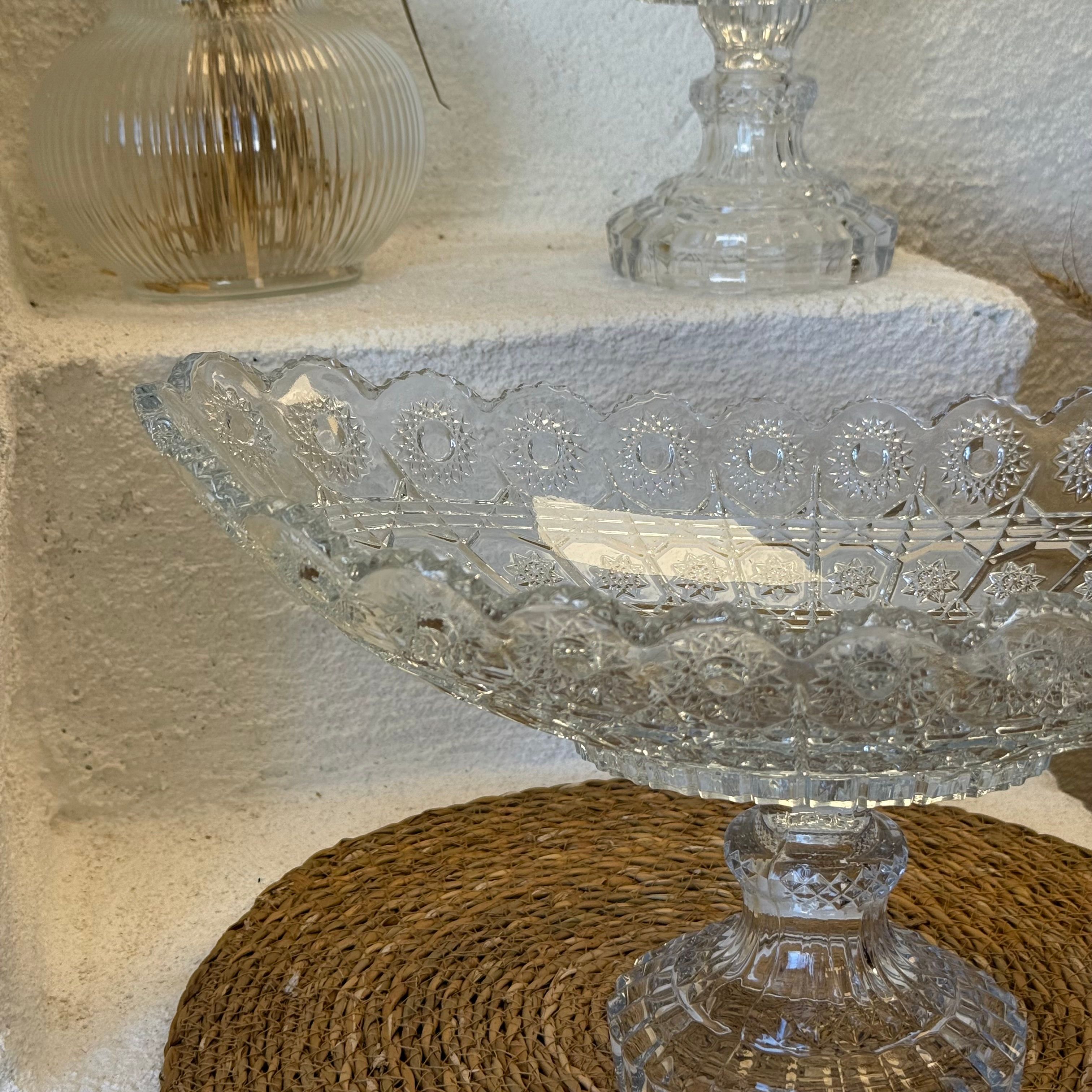 Sakura Ayaklı Oval Kristal Lüks Kase 36x23x21 cm 
