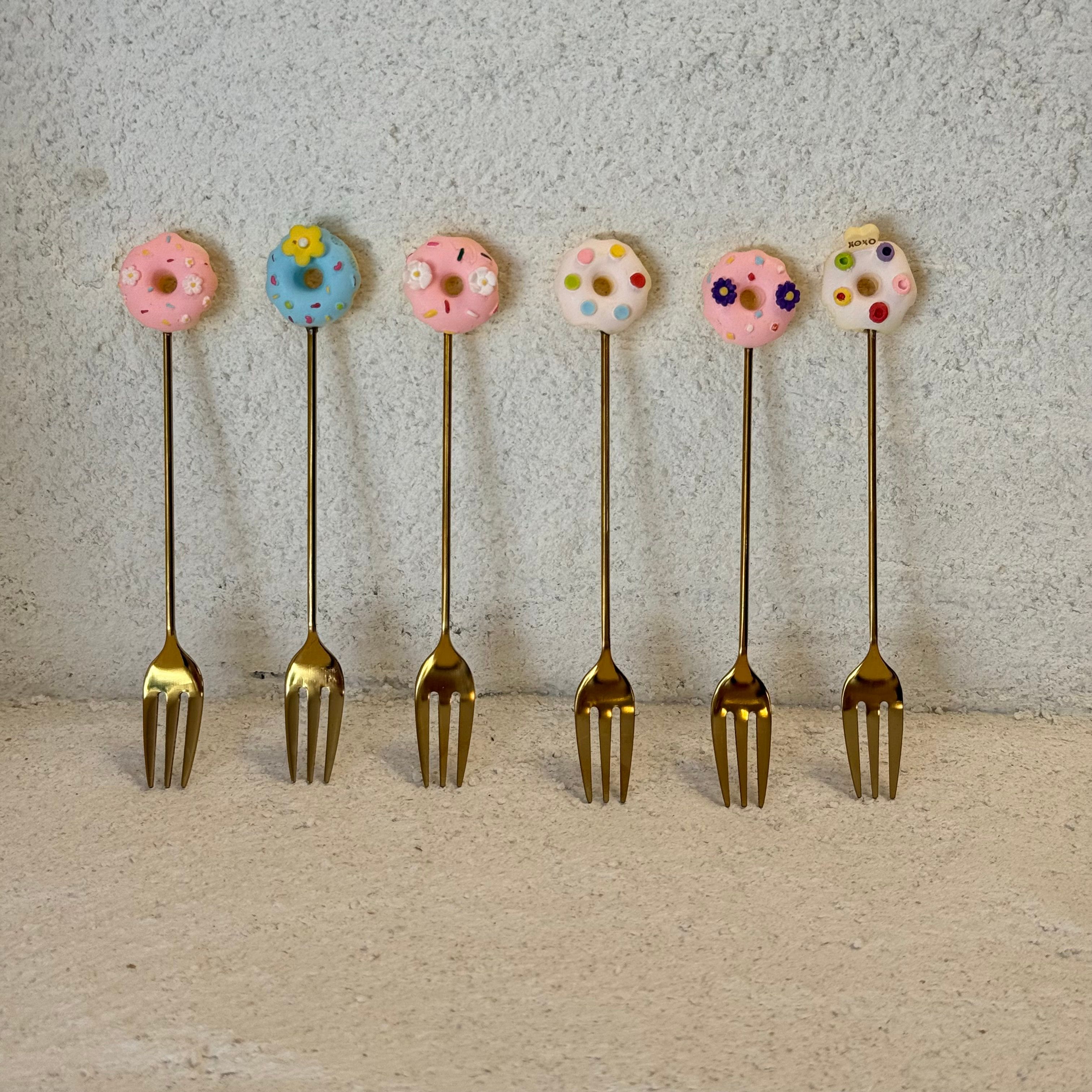 XoXo 6 Lı Tatlı Çatalı Gold 14 cm
