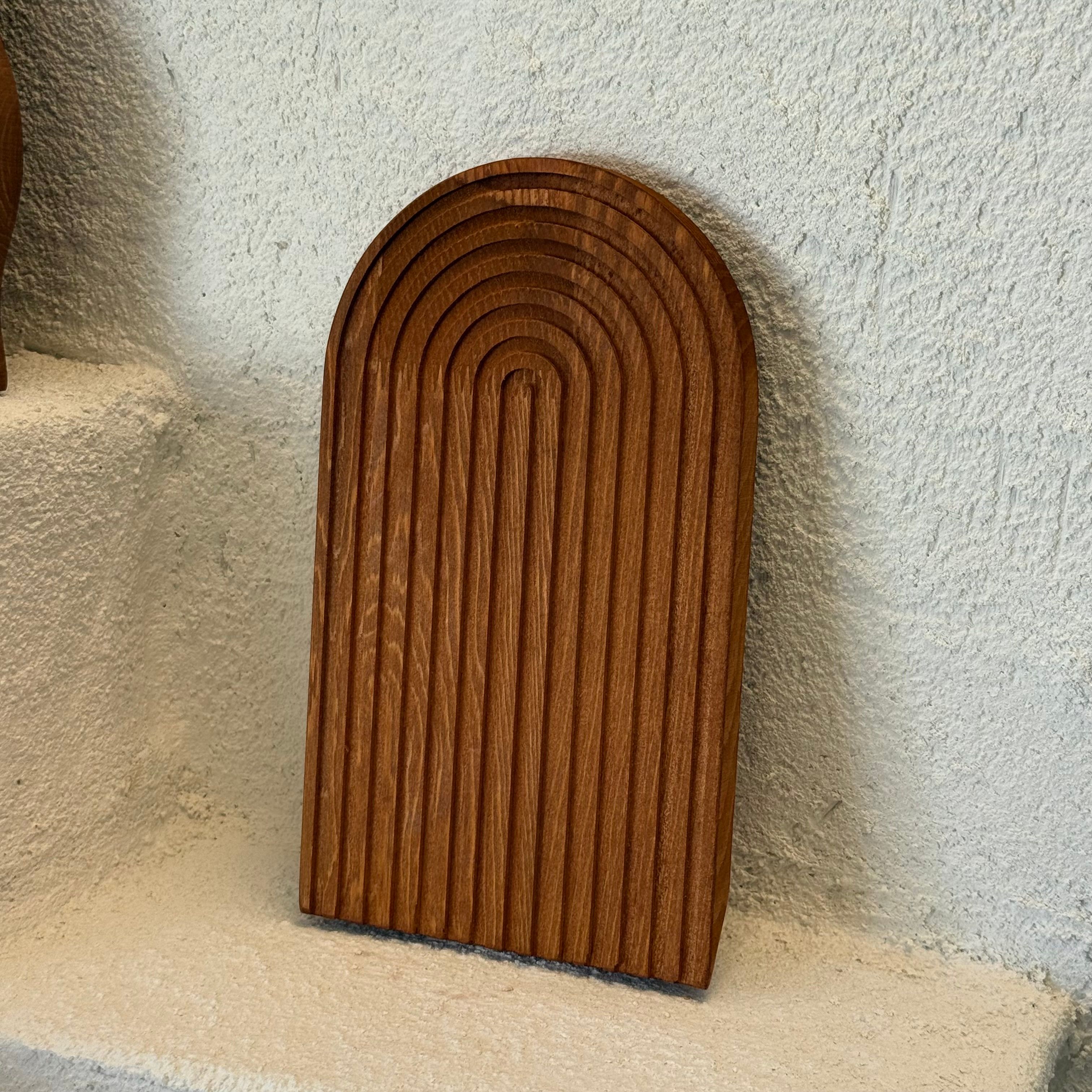 İskandinav Büyük Boy Gökküşağı Ahşap Dekoratif Sunumluk  30x17,5 cm 