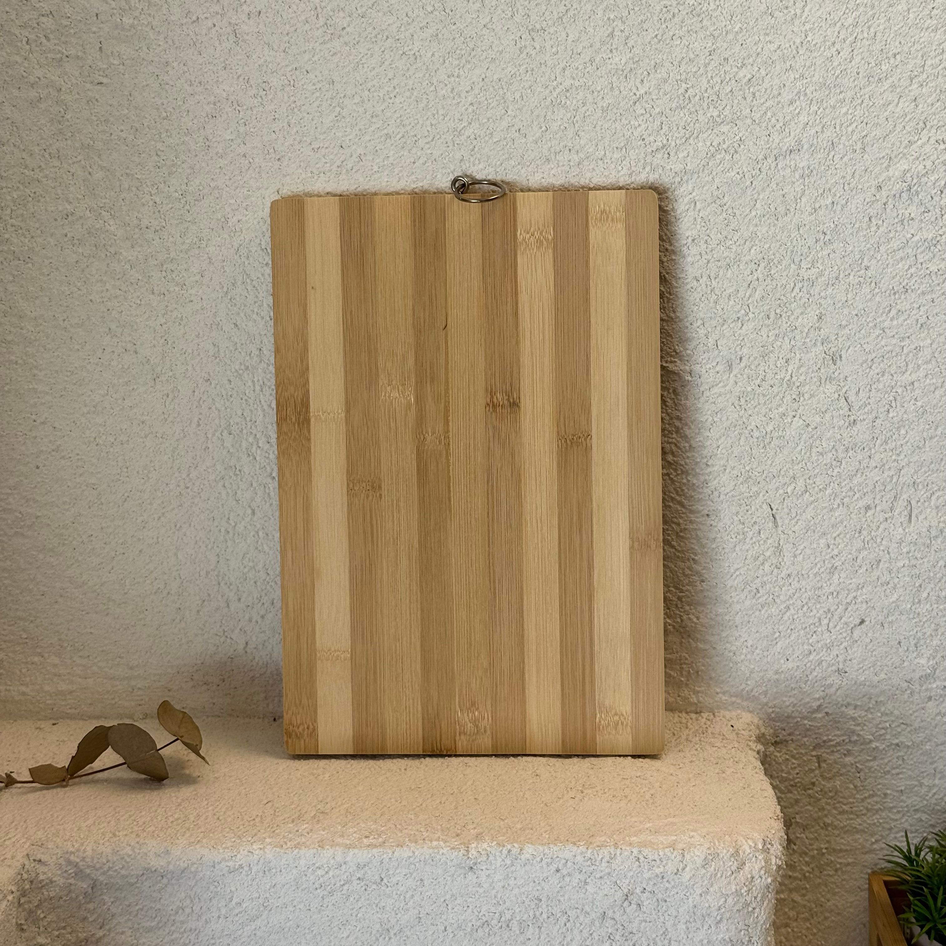 Sabia Bambu Çizgili Kesme Panosu Büyük Boy 32x22 cm 