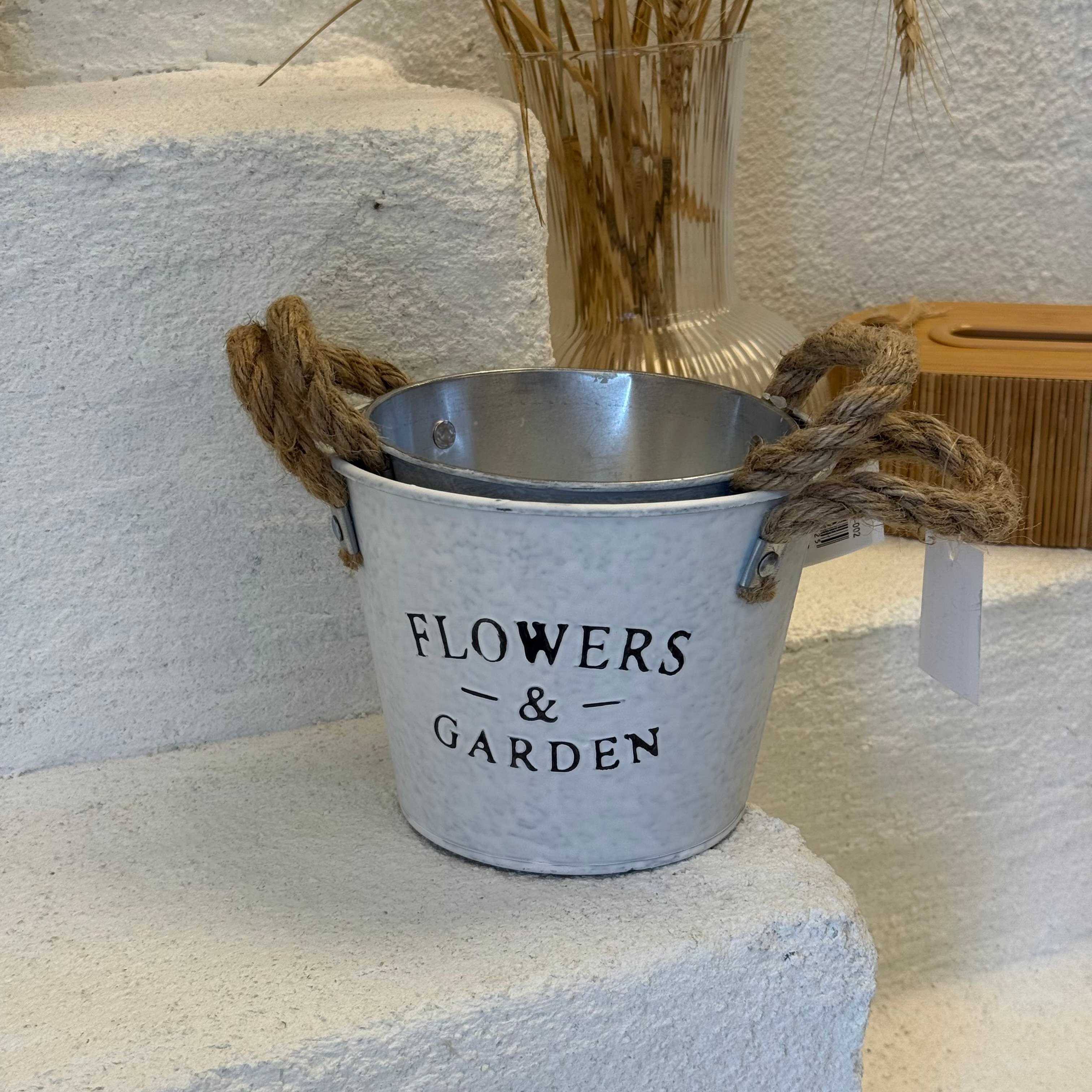 Flowers Garden İki Boy Saksı Gri 
