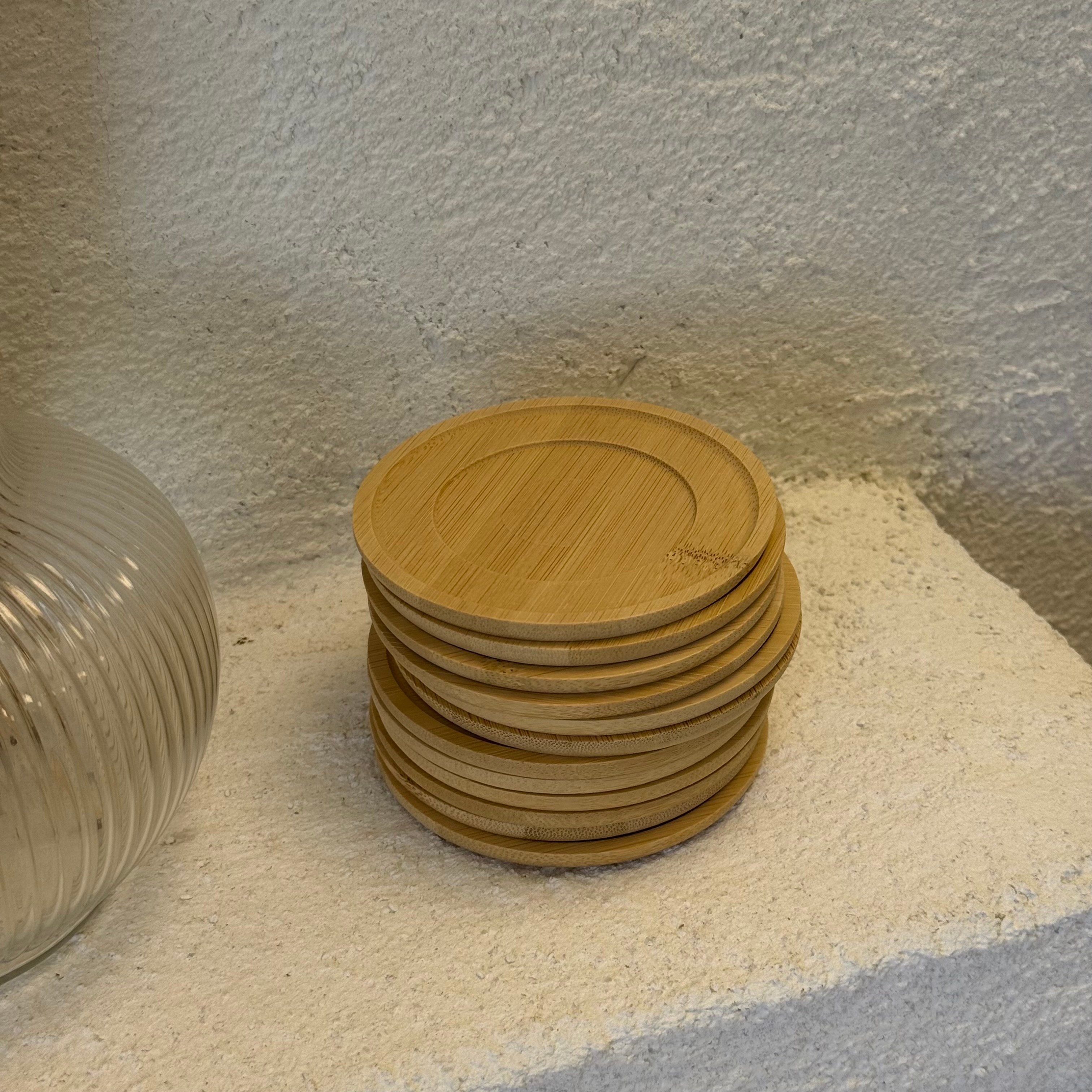 Yuvarlak Bambu Çay-Kahve Bardağı Altlık Set 12 Adet 