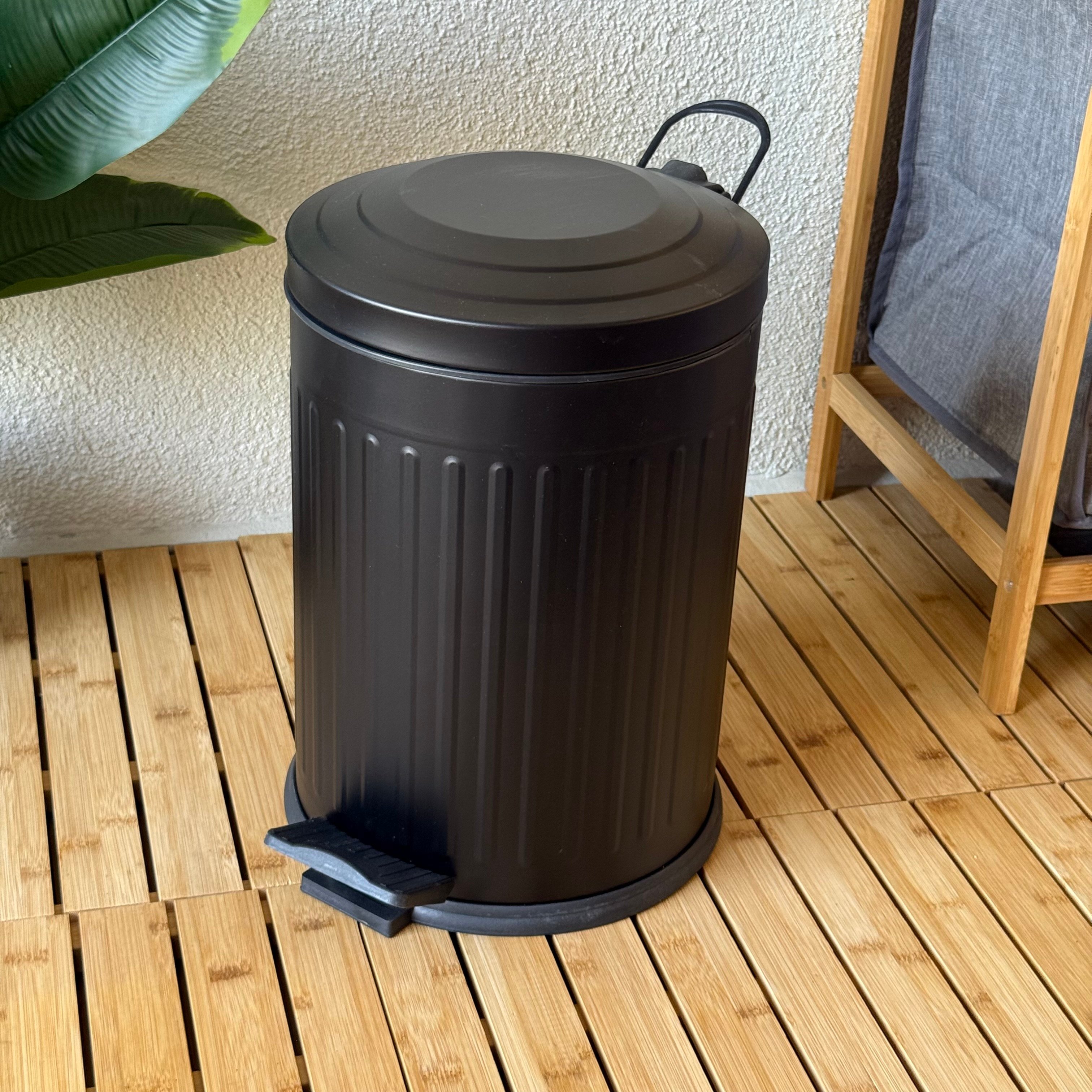 ZRA Vintage Çöp Kovası 12 Litre Mat Siyah 