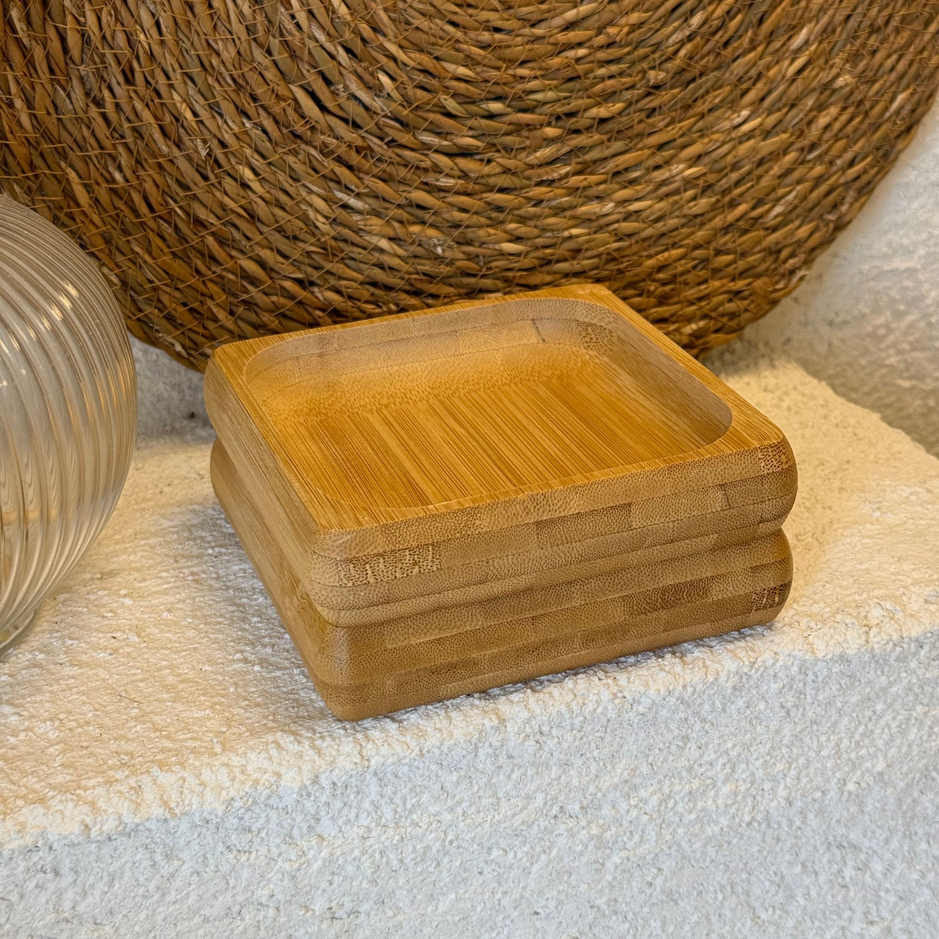 Eva Kare Büyük Boy Bambu Çerezlik 2 Adet 12x12 cm 