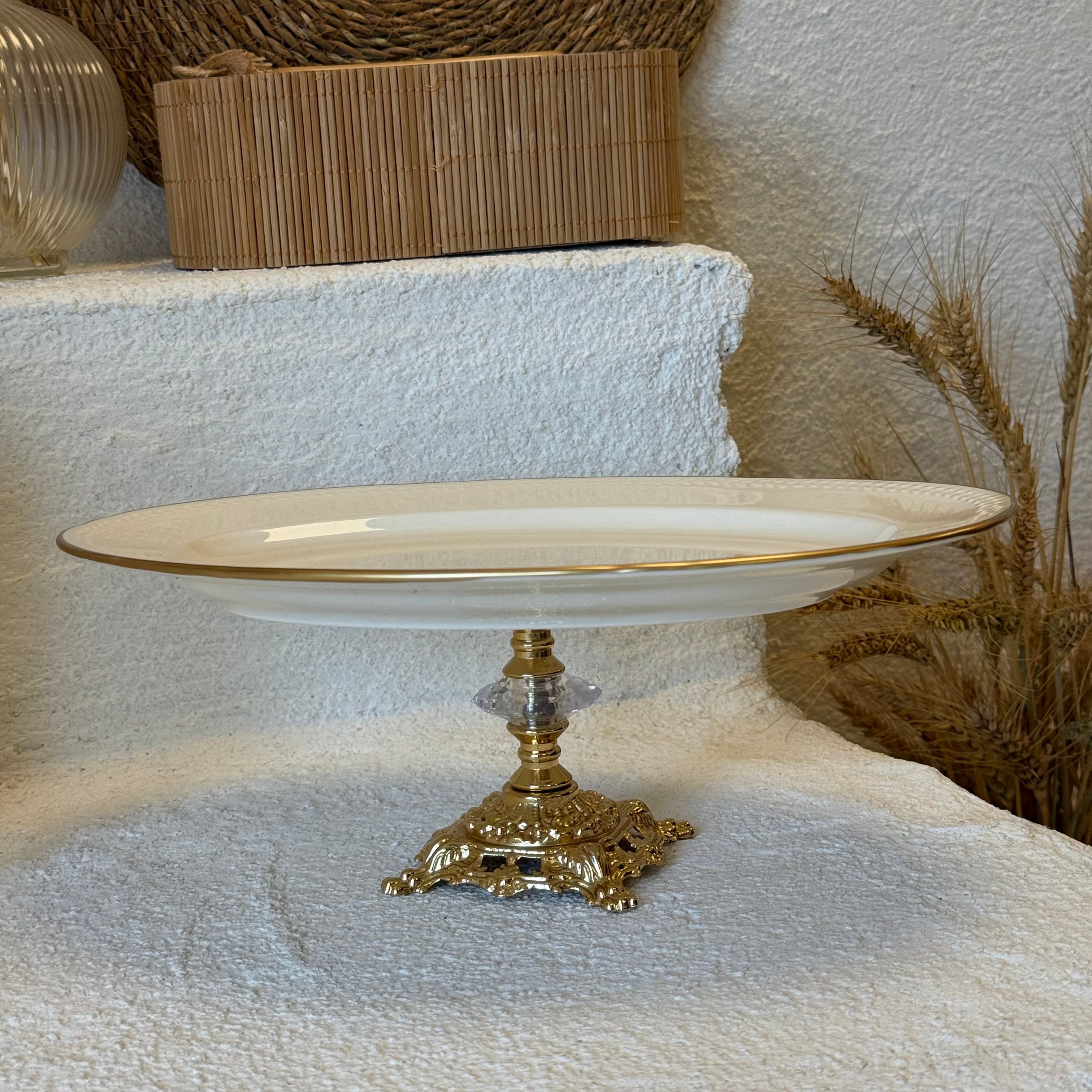 Firuze Ayaklı Porselen Oval Sunumluk 22x30 cm 