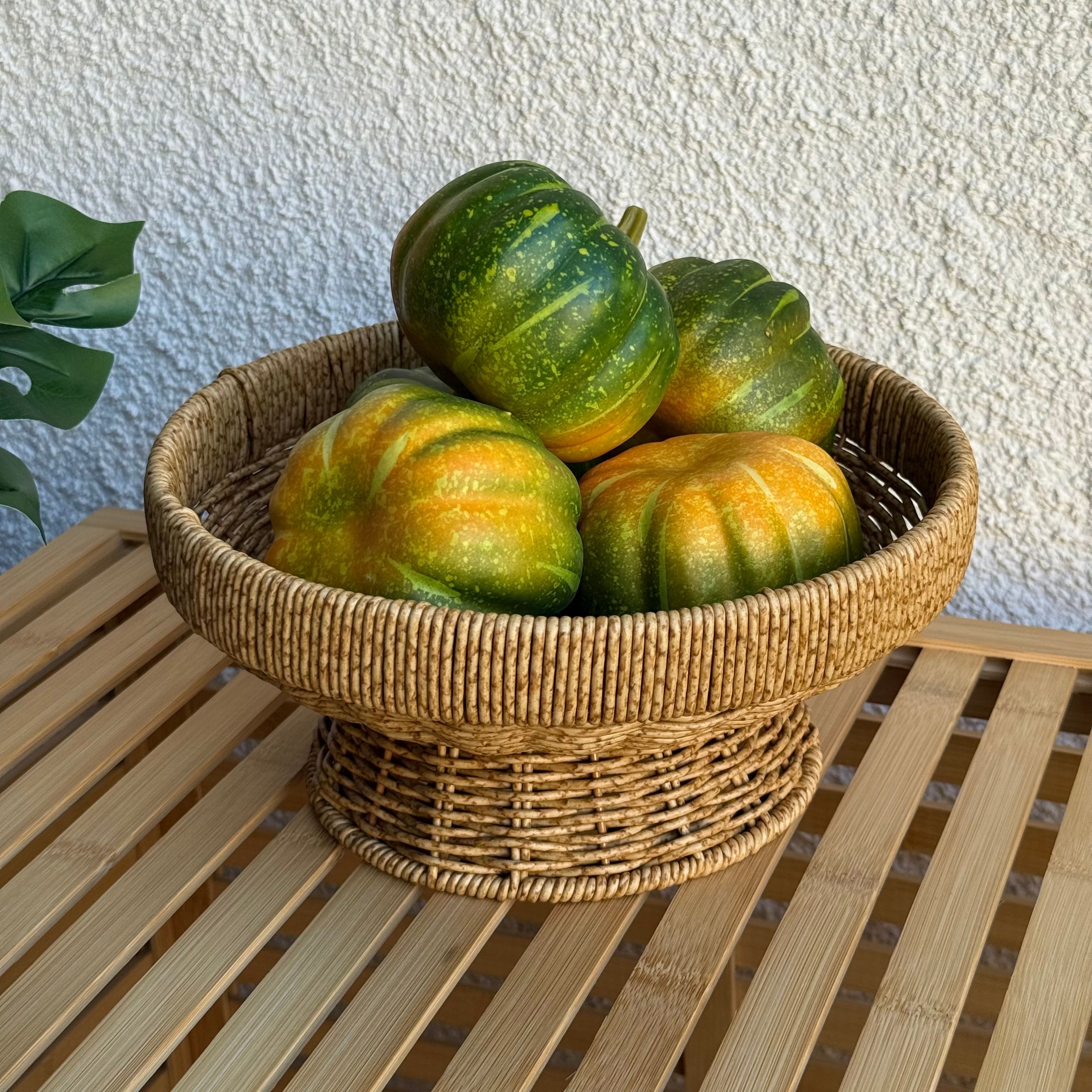Sandy Rattan Ayaklı Meyvelik 25 cm Naturel 