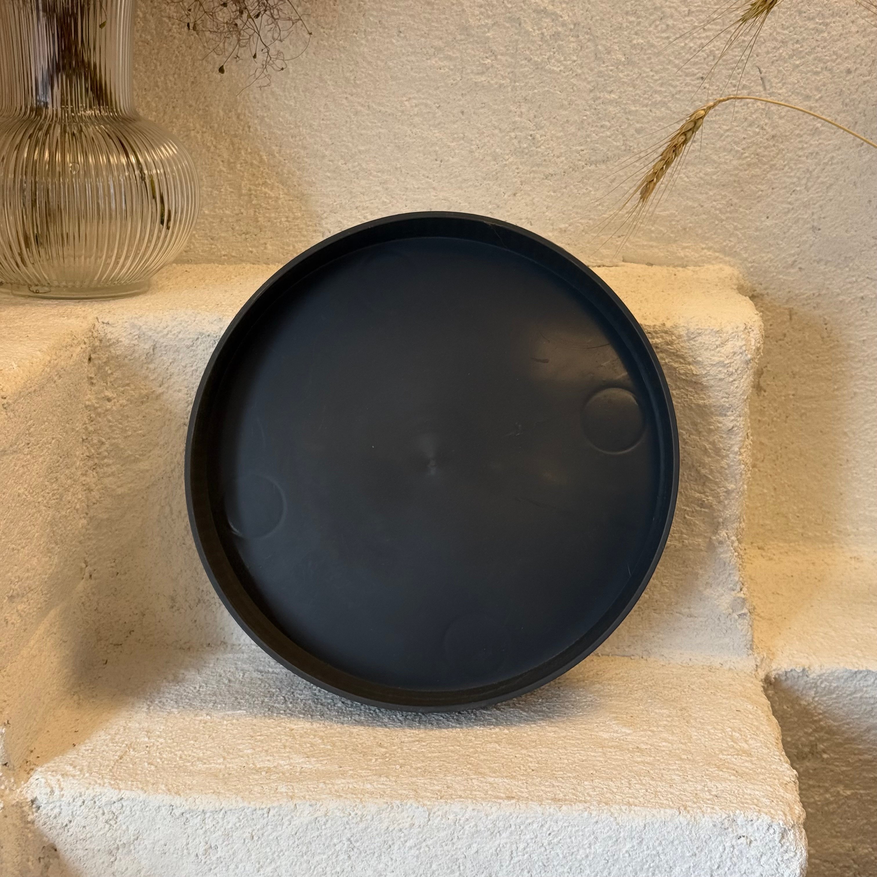 Çok Kulanışlı Plastik Tepsi Gri 28 cm 