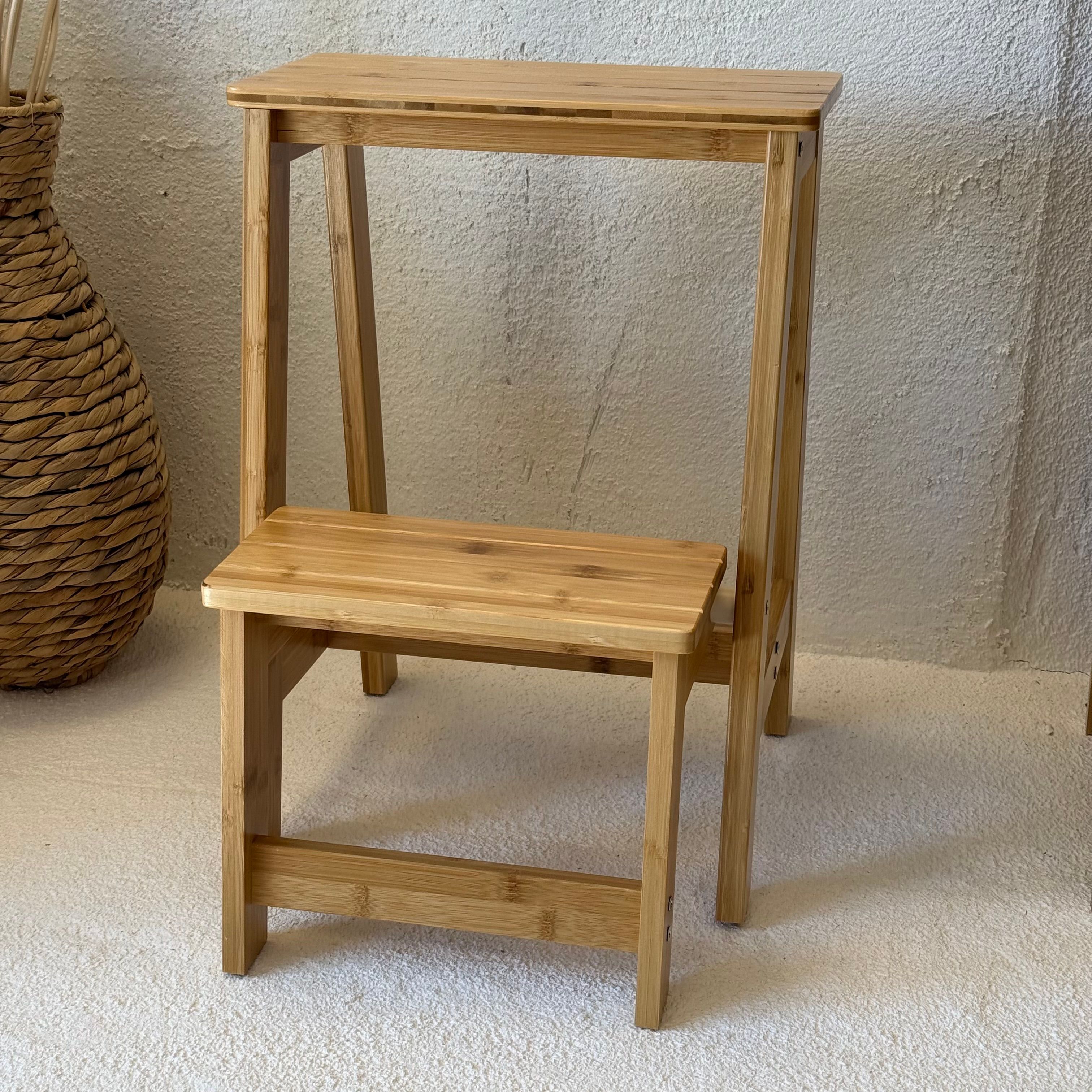 İKAE Bambu Mutfak Banyo Merdiveni (A Kalite) 53x38x48 cm 