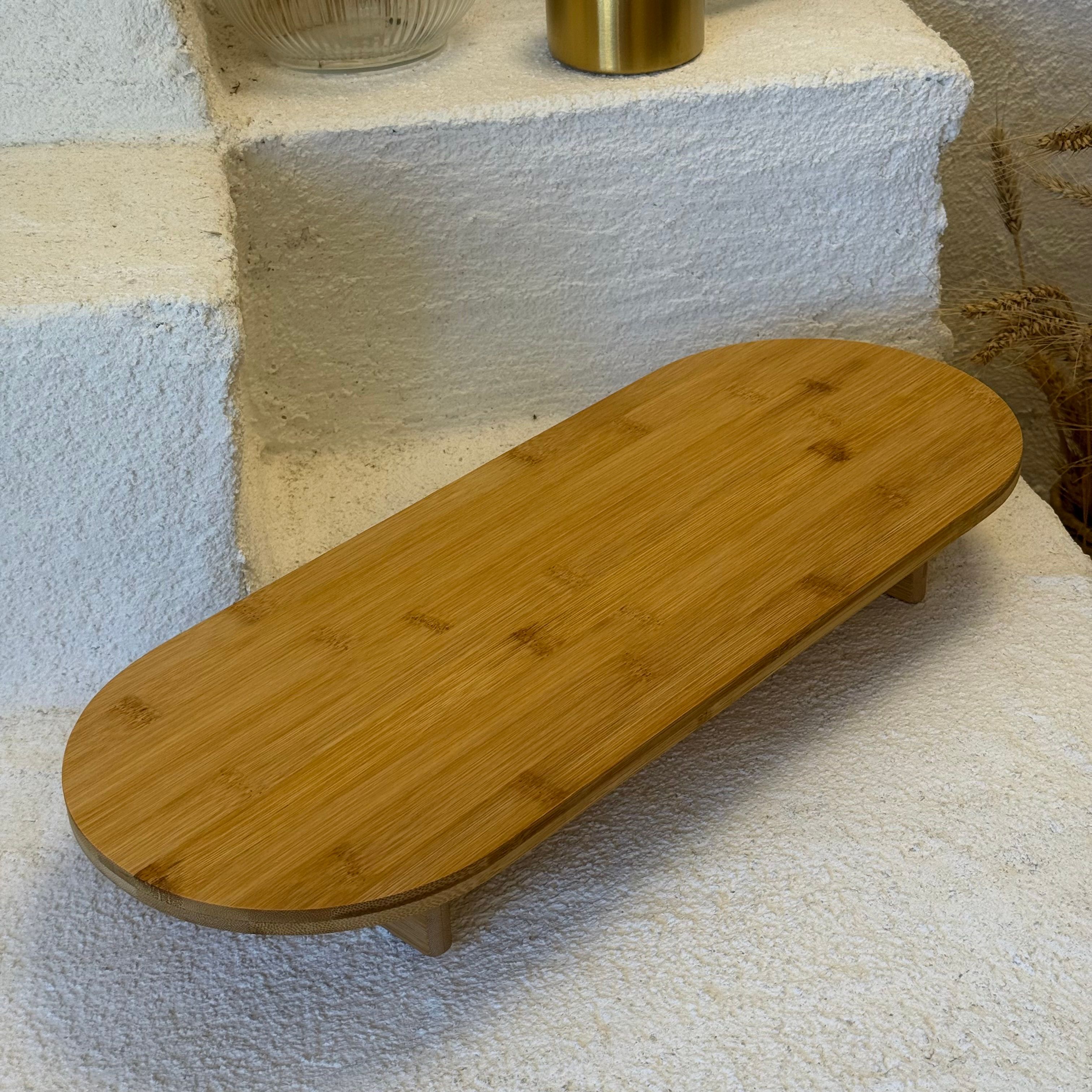 Bambu Ayaklı Oval Sunumluk Büyük Boy 50x20x7 cm 