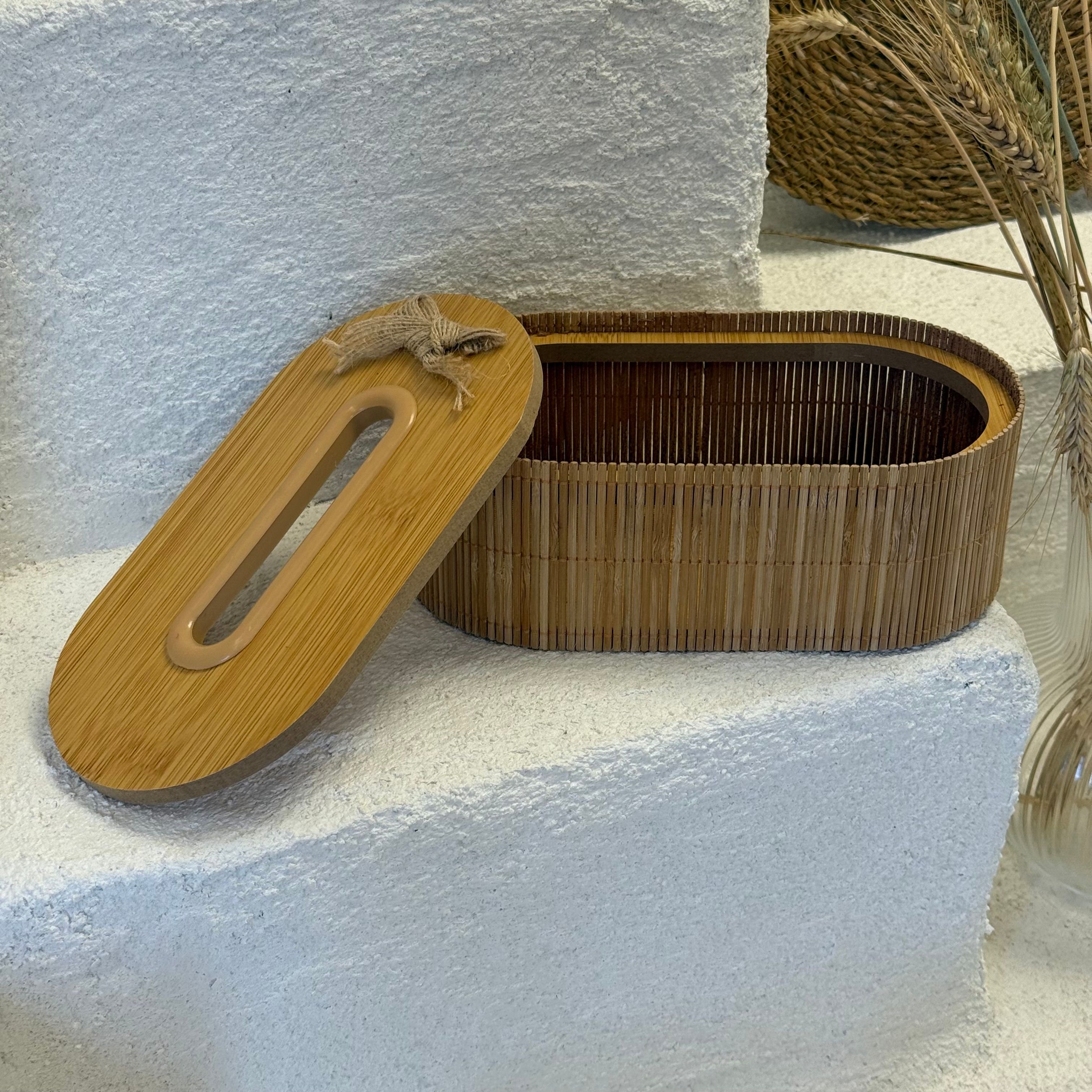 Amison Bambu Oval Peçetelik 22x17x7,5 cm 