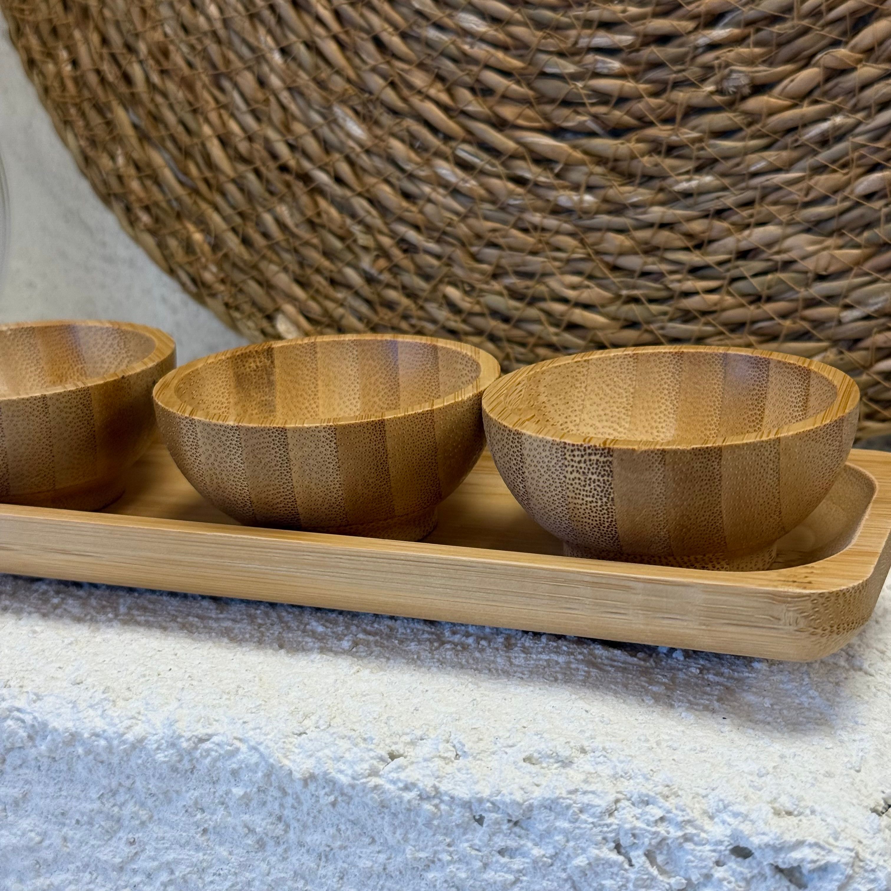 Kuka Bambu Standlı 3 Lü Çerezlik 21x7 cm 