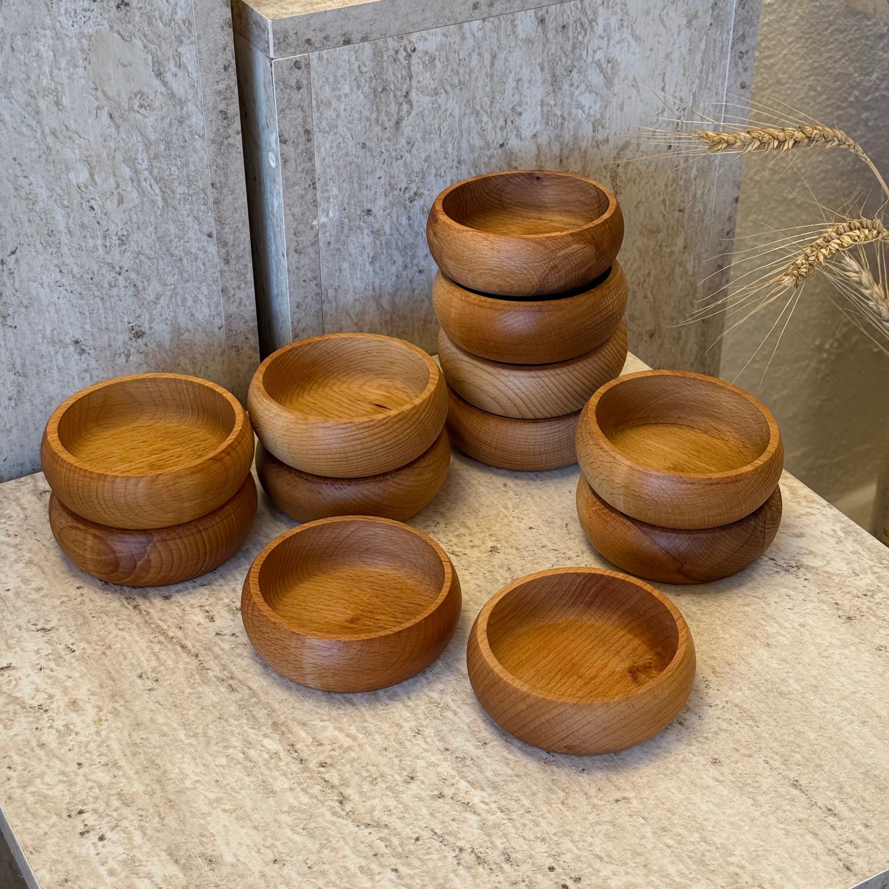 Sara Ahşap Çerezlik Seti 9 CM (SÜPER FİYAT) 12 ADET 