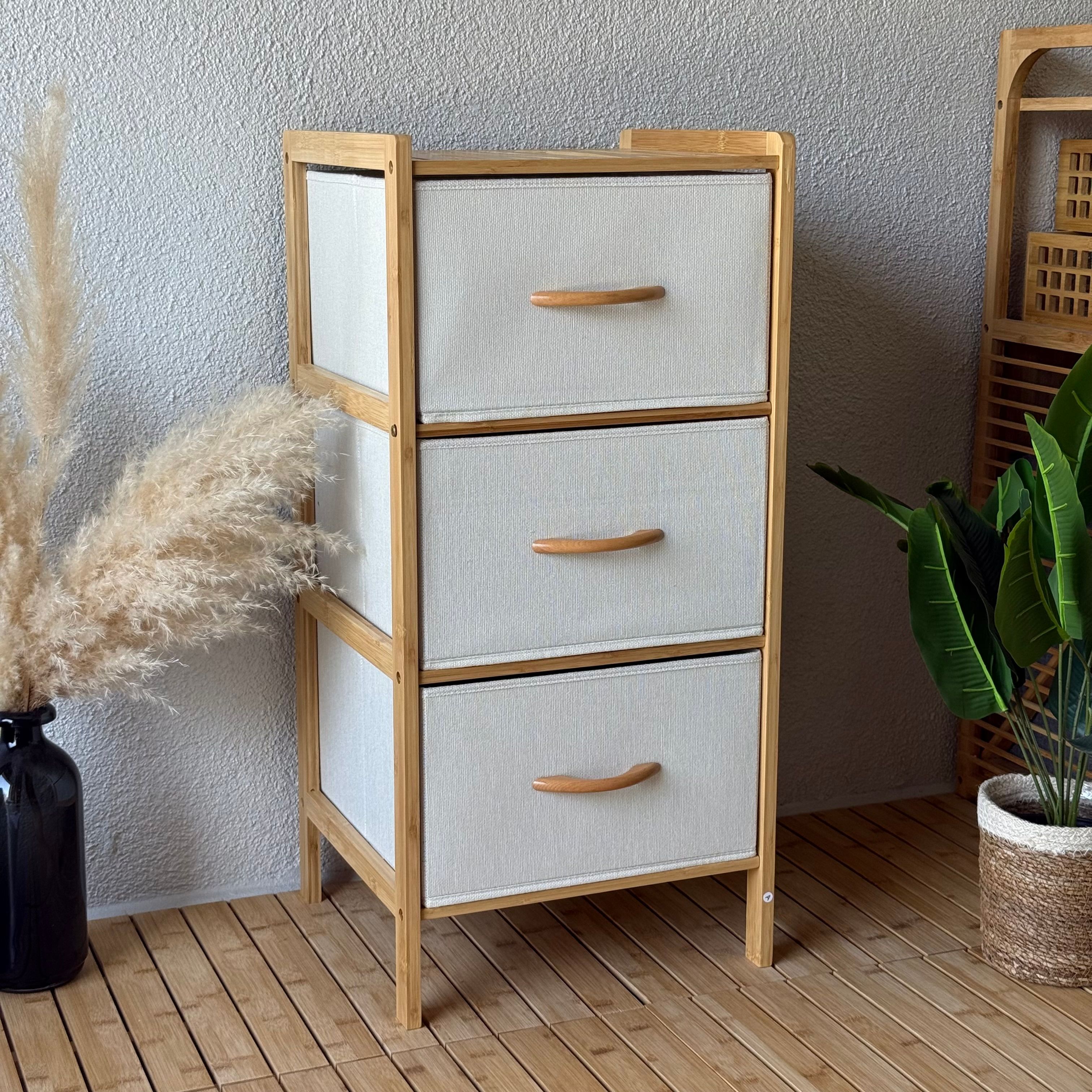 Mira Bez Çekmeceli Bambu Banyo Raf 79x35x37 CM (model:9195)