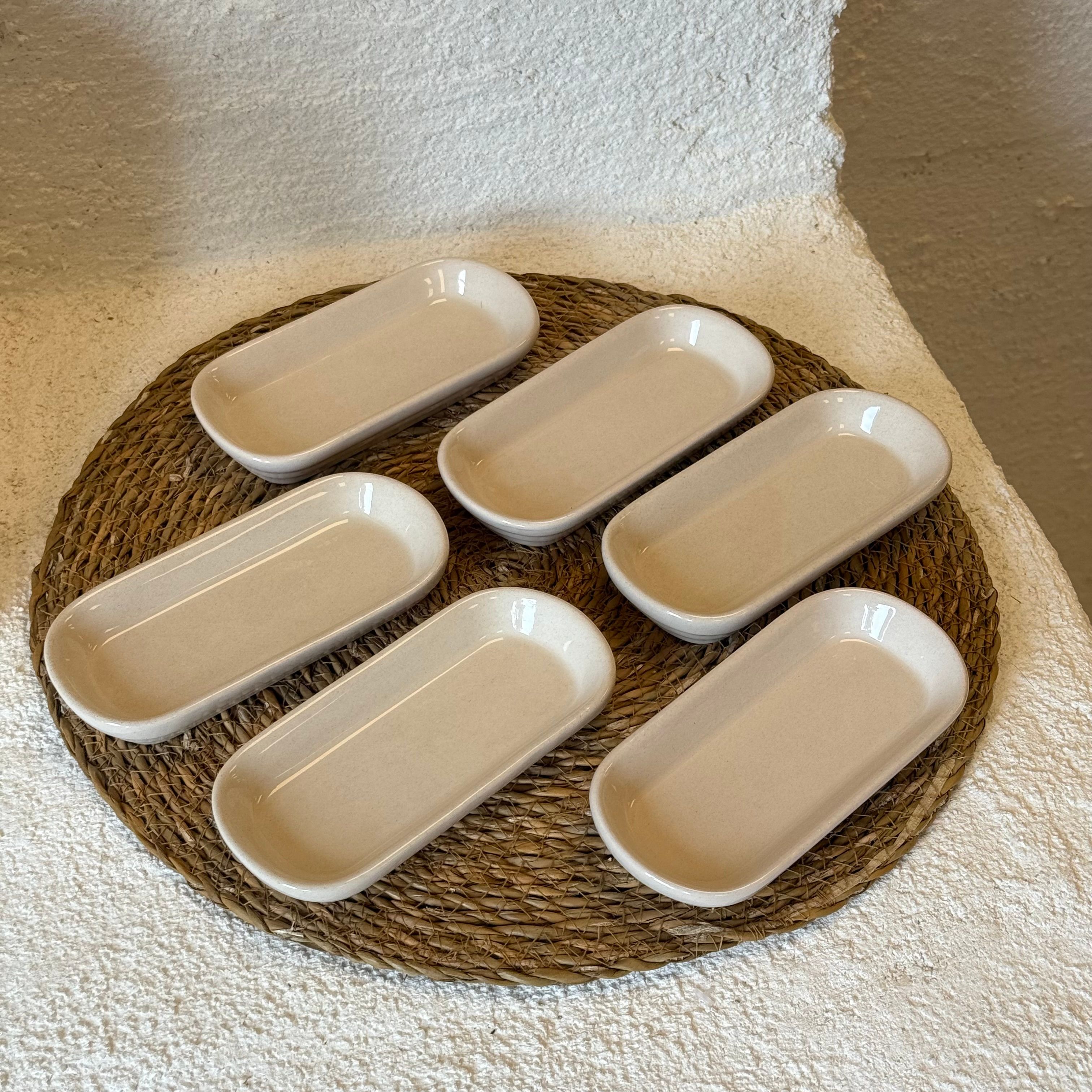 Buemos Oval Seramik Kahvaltılık 6 Adet 15x7 cm