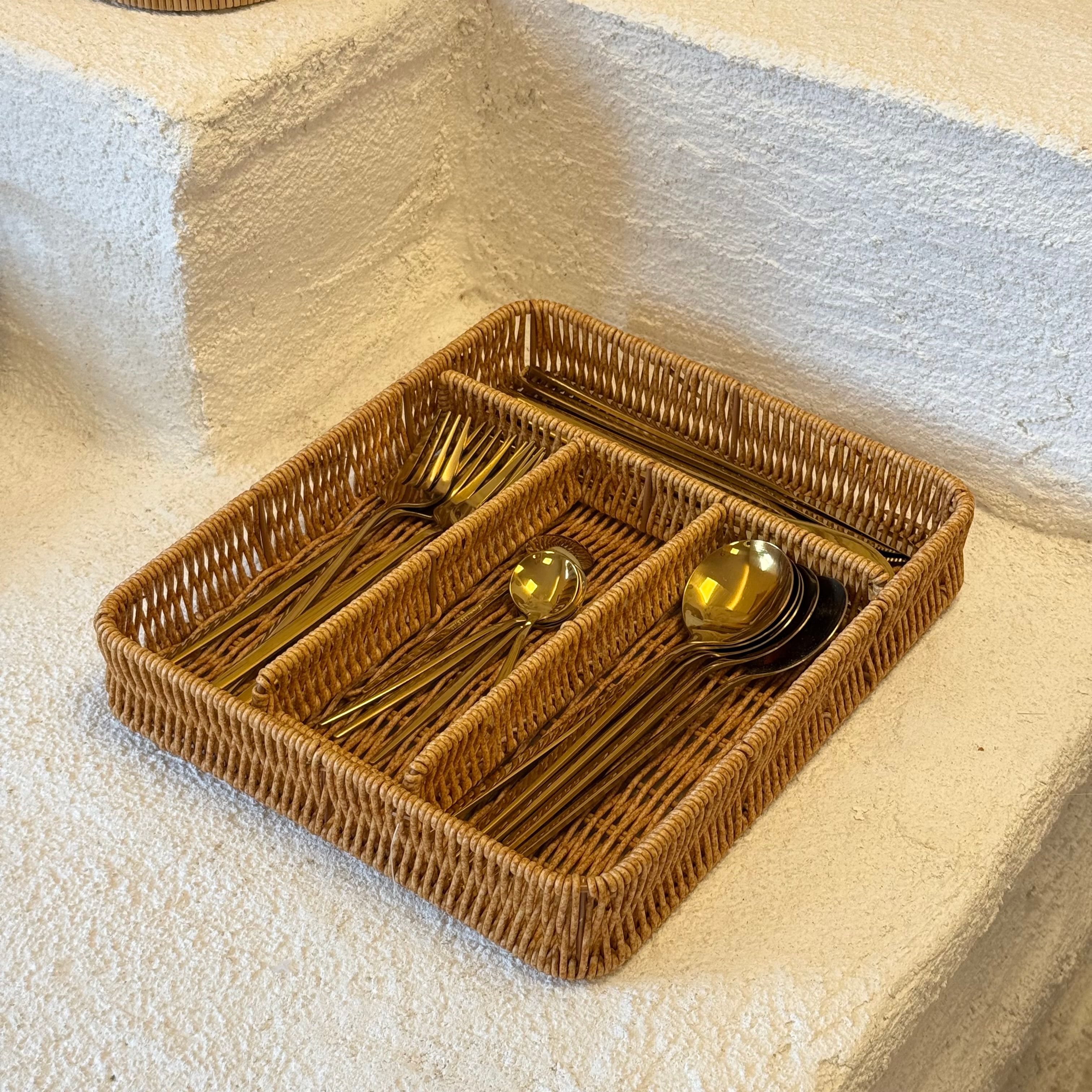 Dama Rattan Bölmeli Çekmece İçi Kaşıklık 30x25x4,5 cm 