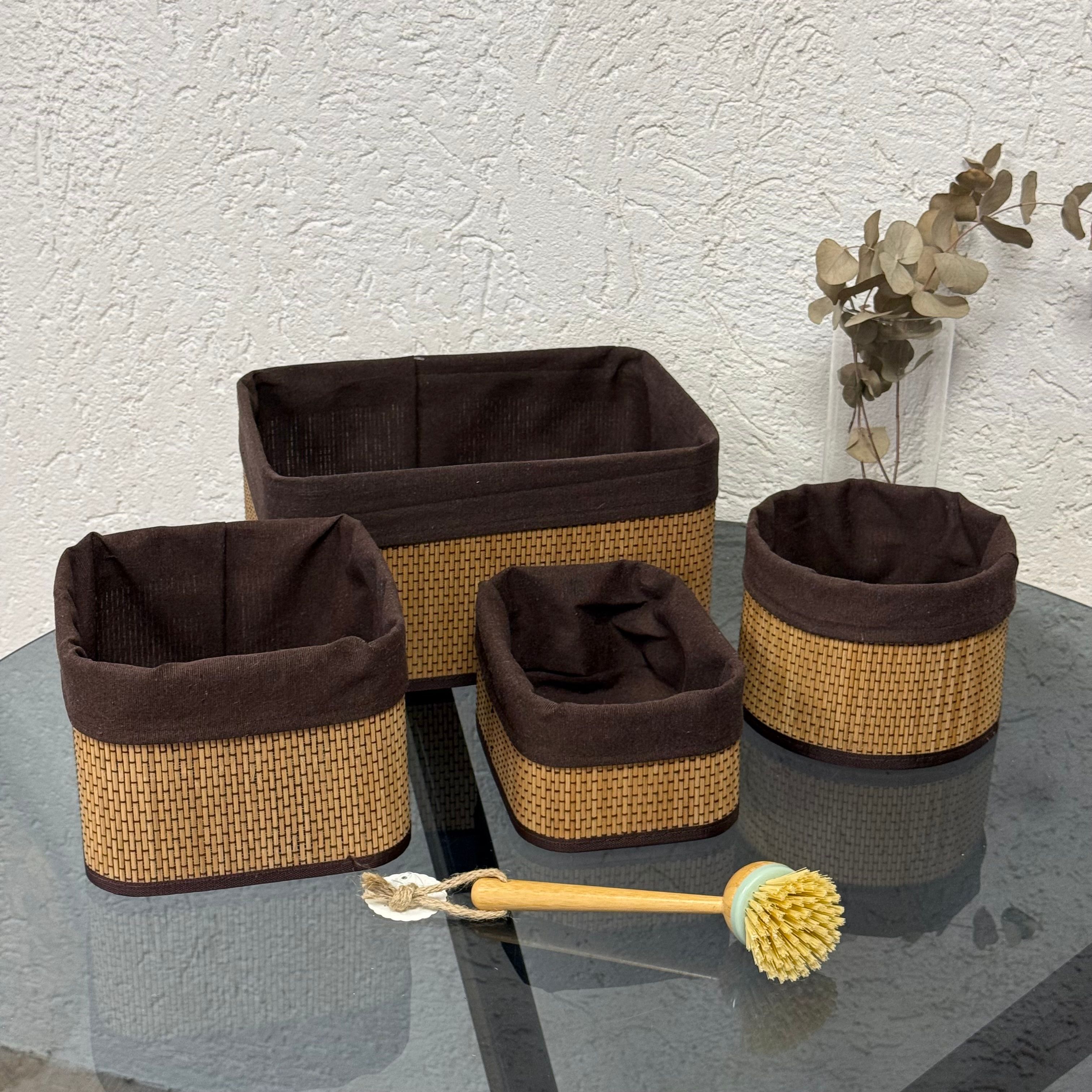 Evan Home 4 Parça Bambu Organizer Set, Fenomen Bambu Fırça Hediyeli