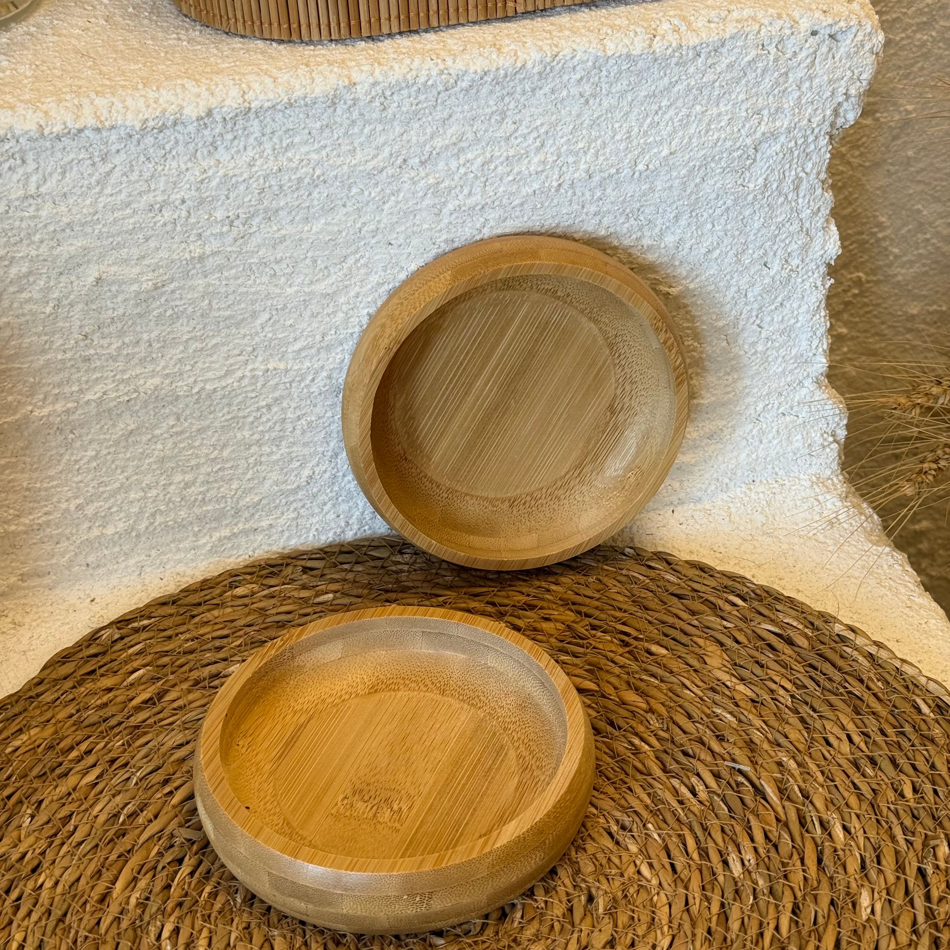 Eva Yuvarlak Büyük Boy Bambu Çerezlik 2 Adet 12x12 cm 