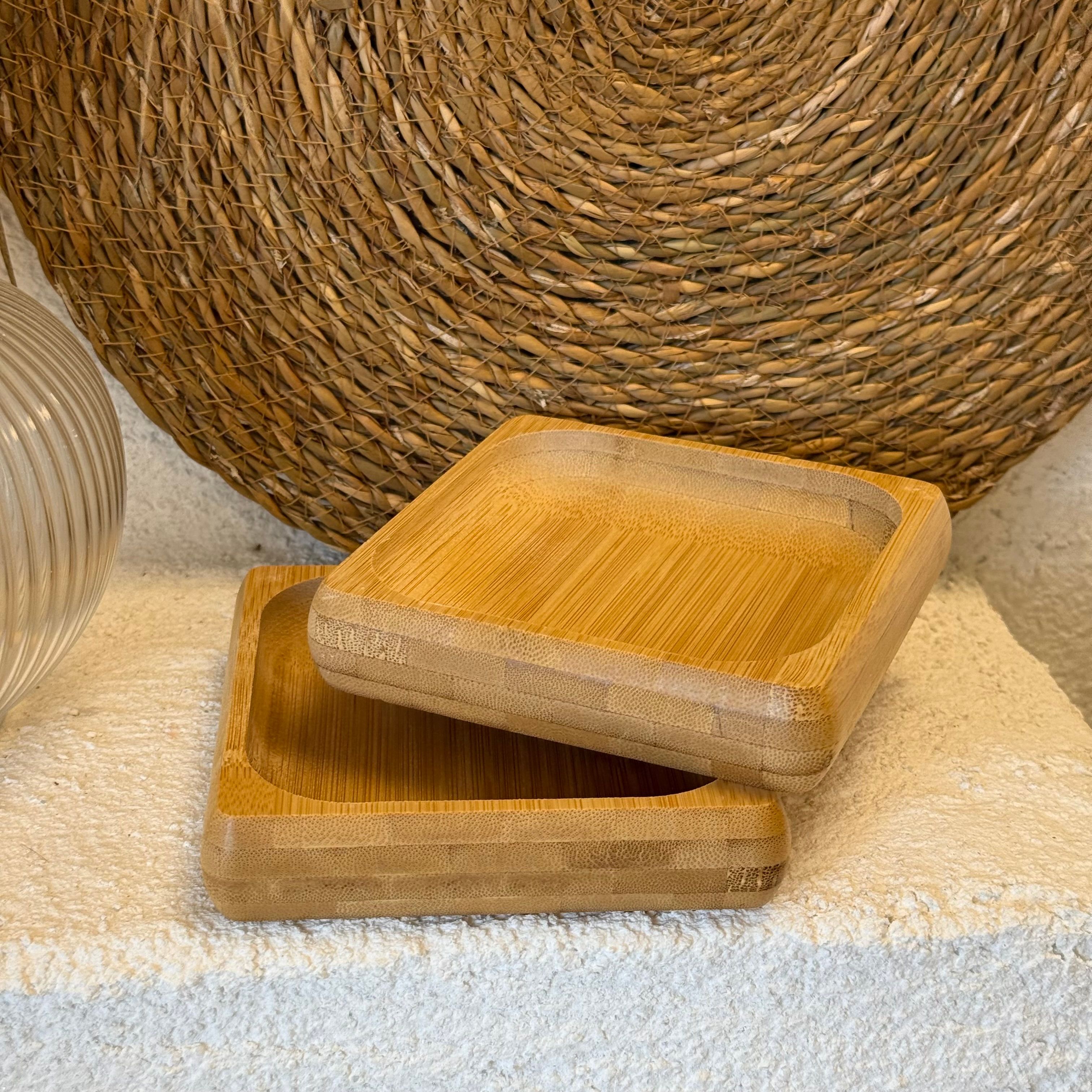 Eva Kare Büyük Boy Bambu Çerezlik 2 Adet 12x12 cm 