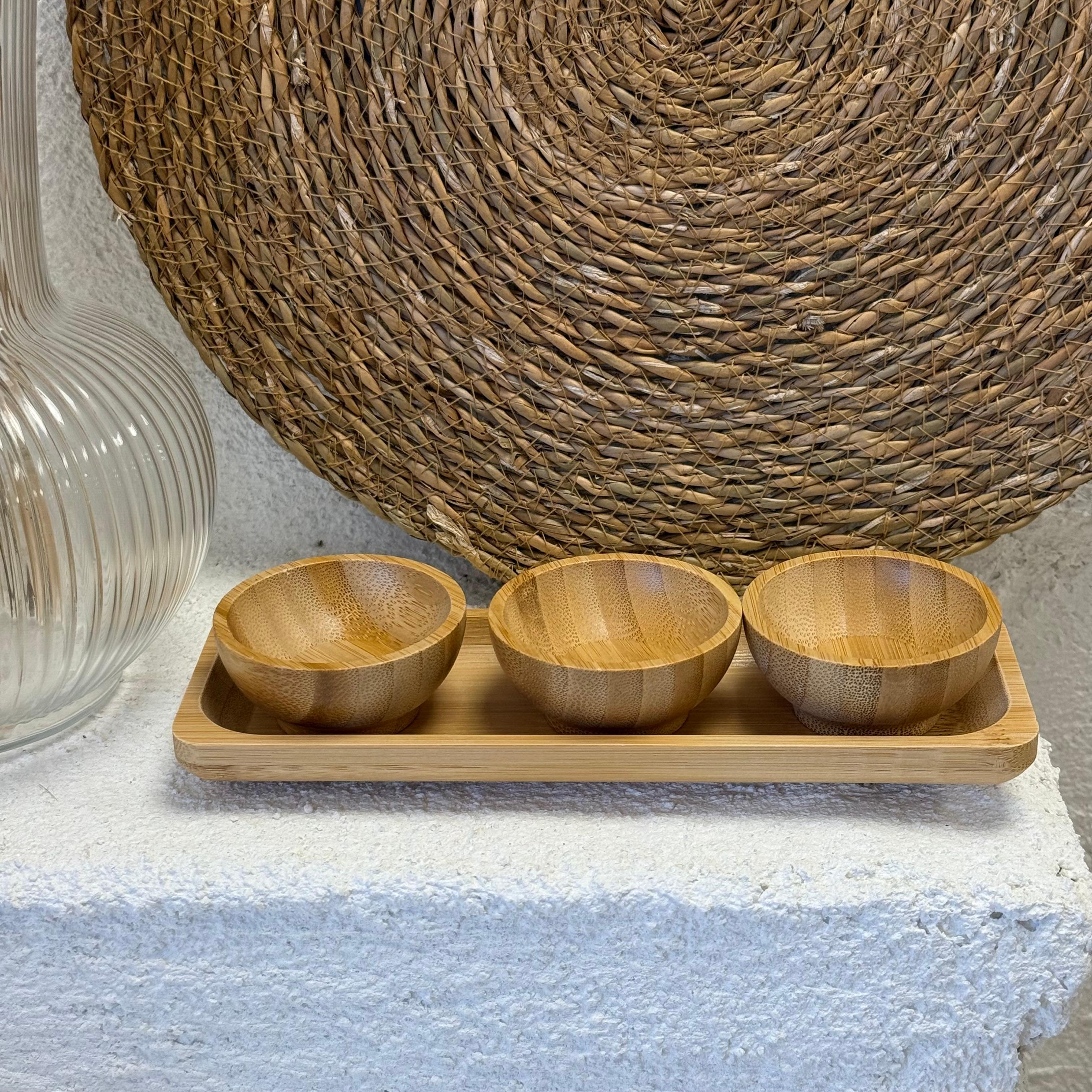 Kuka Bambu Standlı 3 Lü Çerezlik 21x7 cm 
