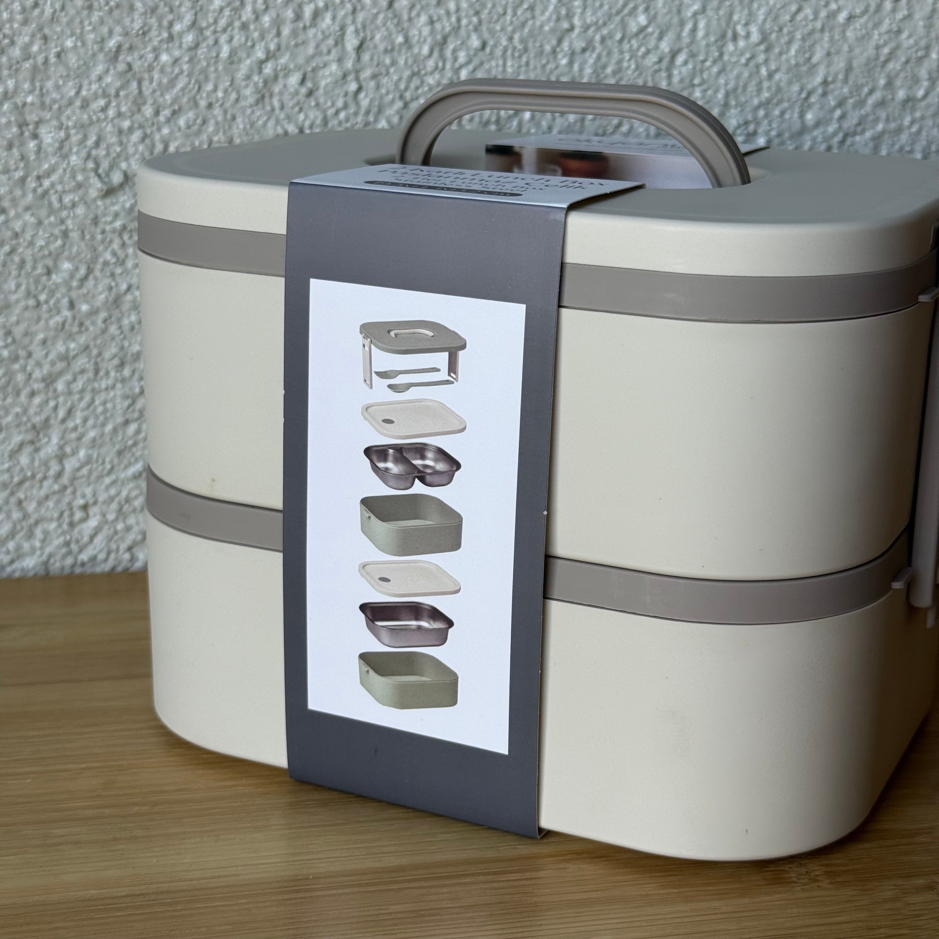 Okyanus 2 Katlı Lunch Box Krem 19,5x14,3x13,2 CM 