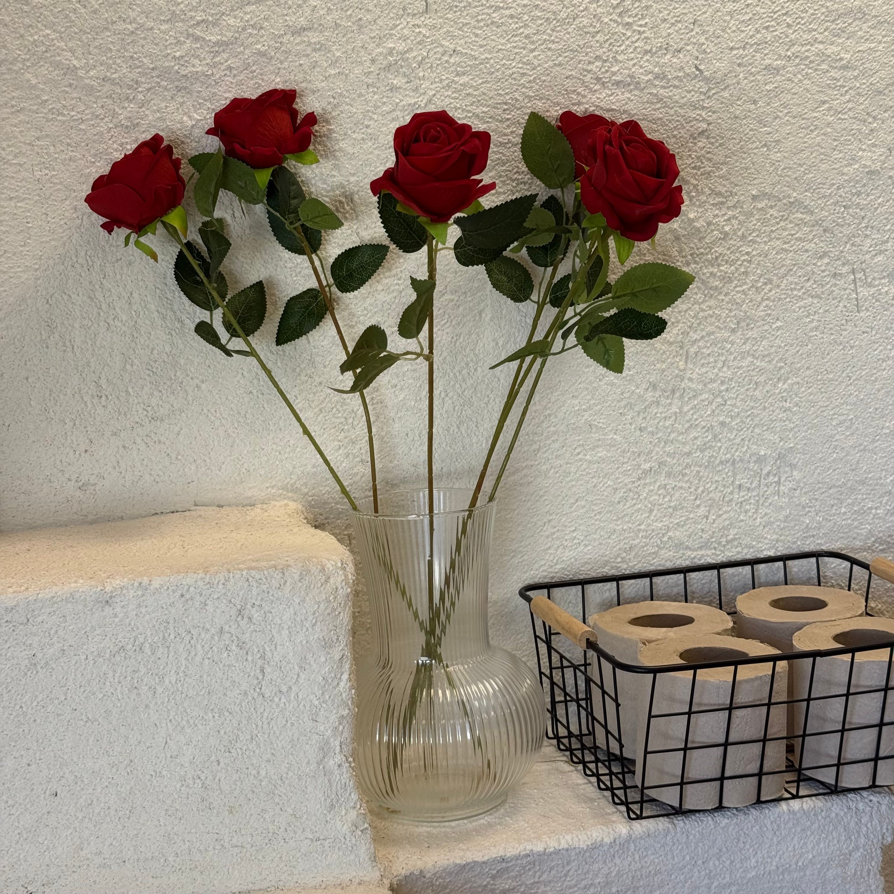 Rose Yapay Buket Kırmızı 6 Adet 50 cm 