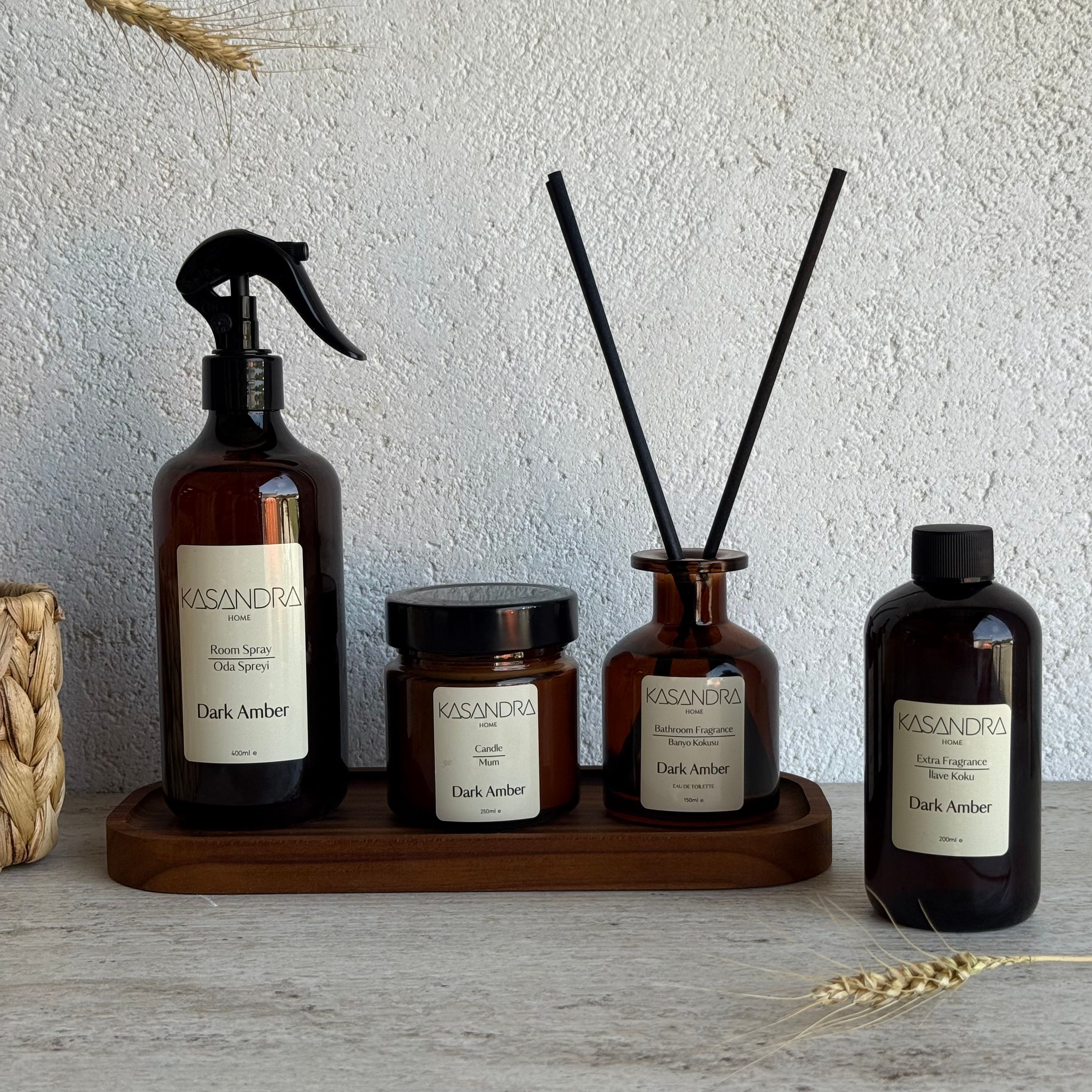 Kasandra Home Pinterest Banyo Set 5 Parça Dark Amber Kokulu (KRAFT-KREM)