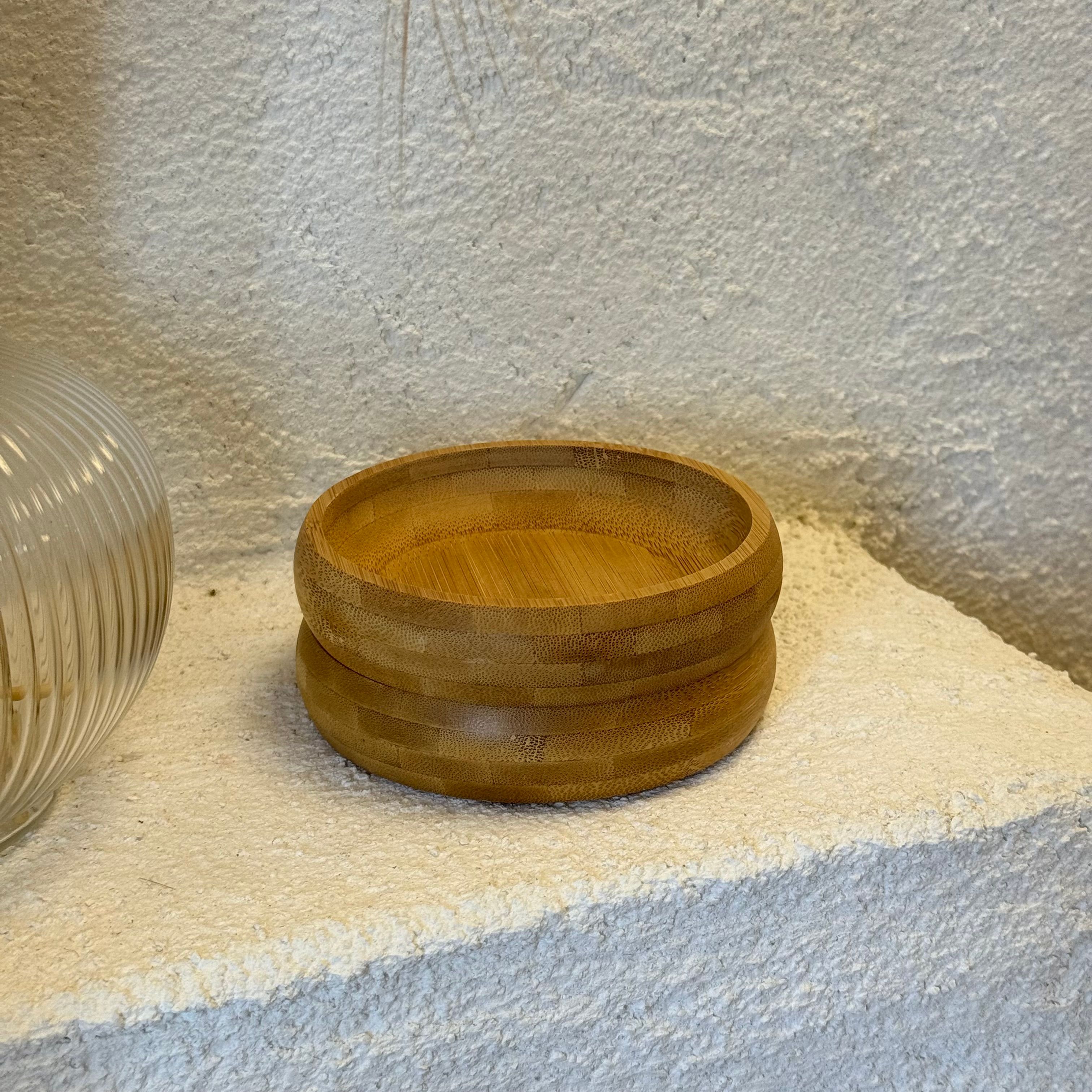 Eva Yuvarlak Büyük Boy Bambu Çerezlik 2 Adet 12x12 cm 