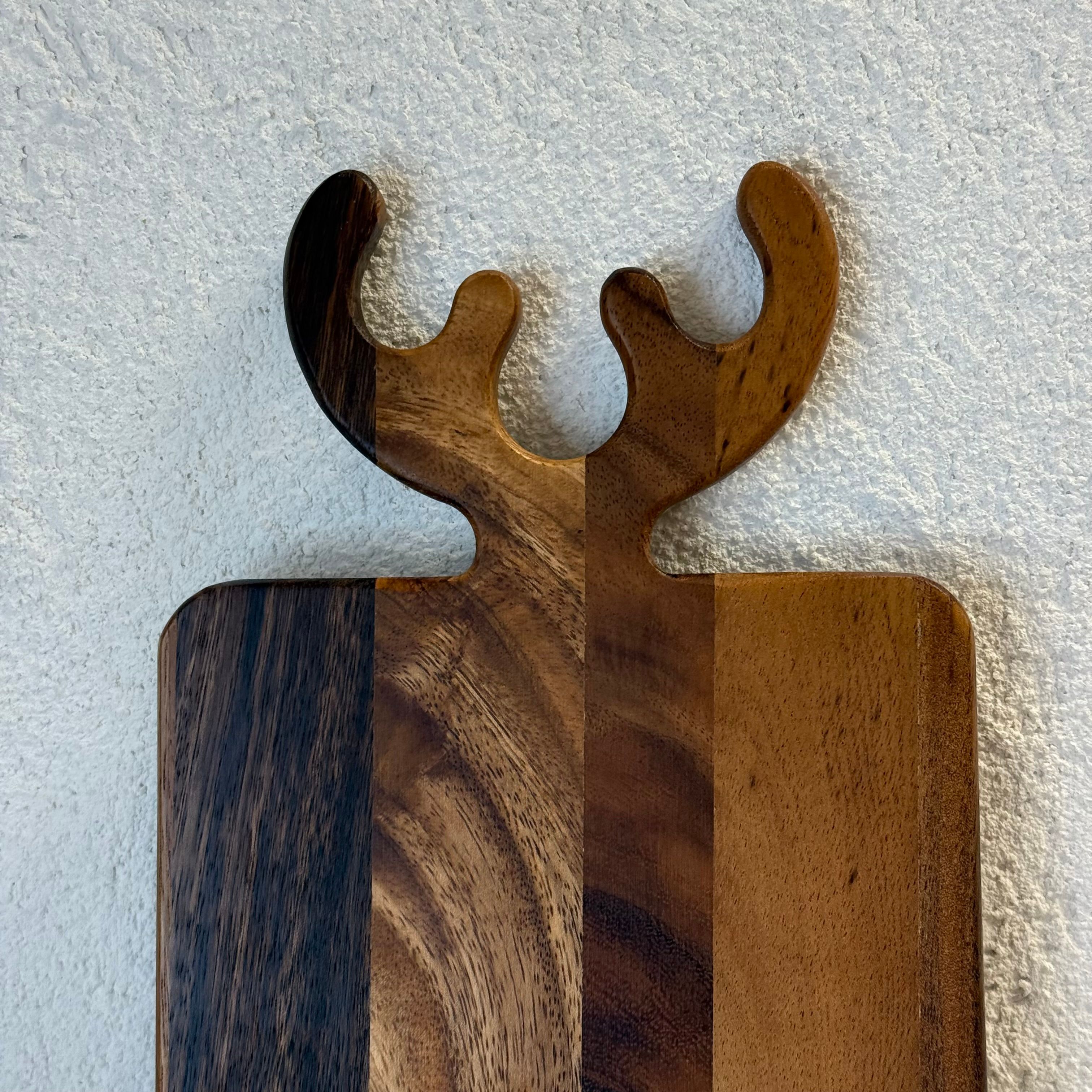 Geyik Orta Boy Akasya Ağacı Dikdörtgen Sunumluk 40x20 cm (SÜPER FİYAT)