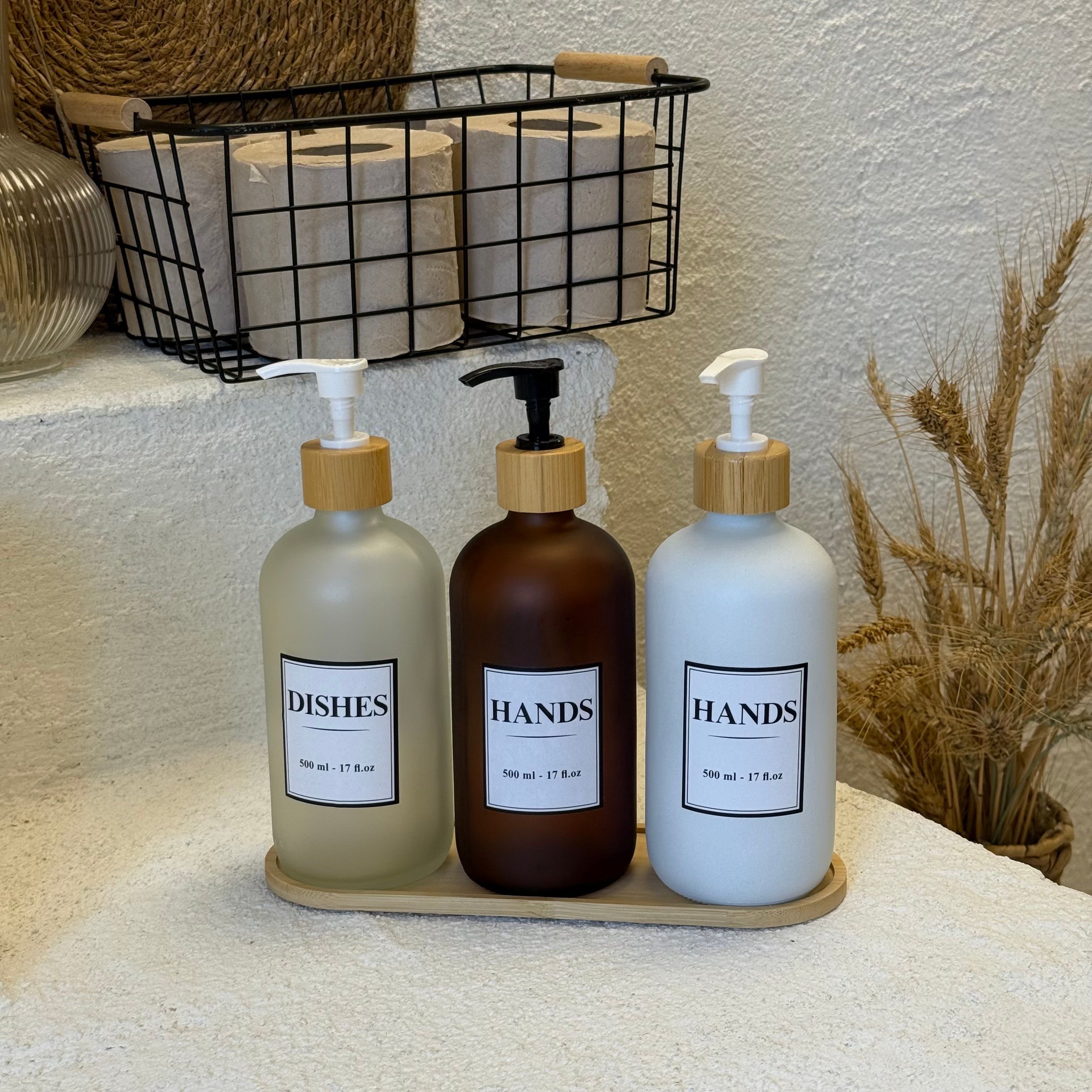 Barotti 3 Lü Sıvı Sabun Seti Bambu Standlı 500 ml 